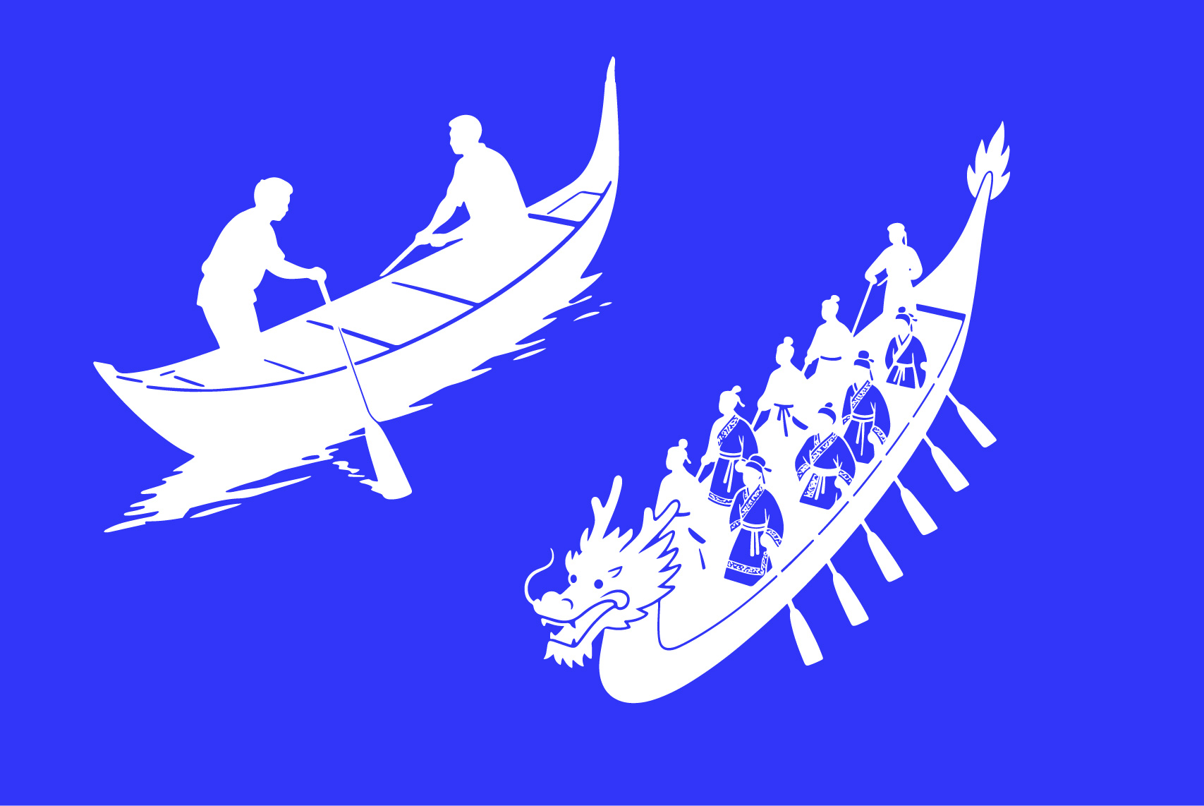 端午节龙舟船剪影