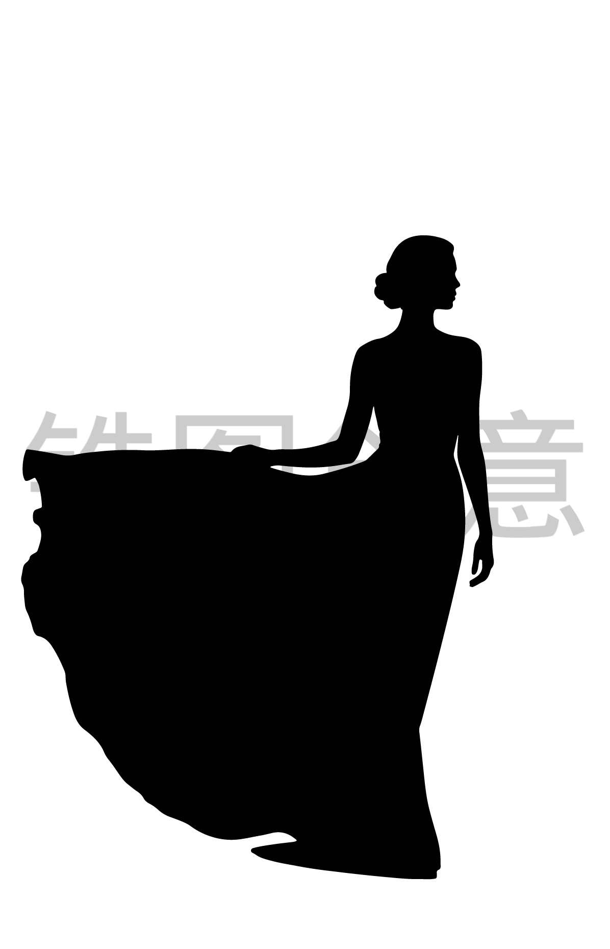 母亲节妇女节女生女性人物剪影元素