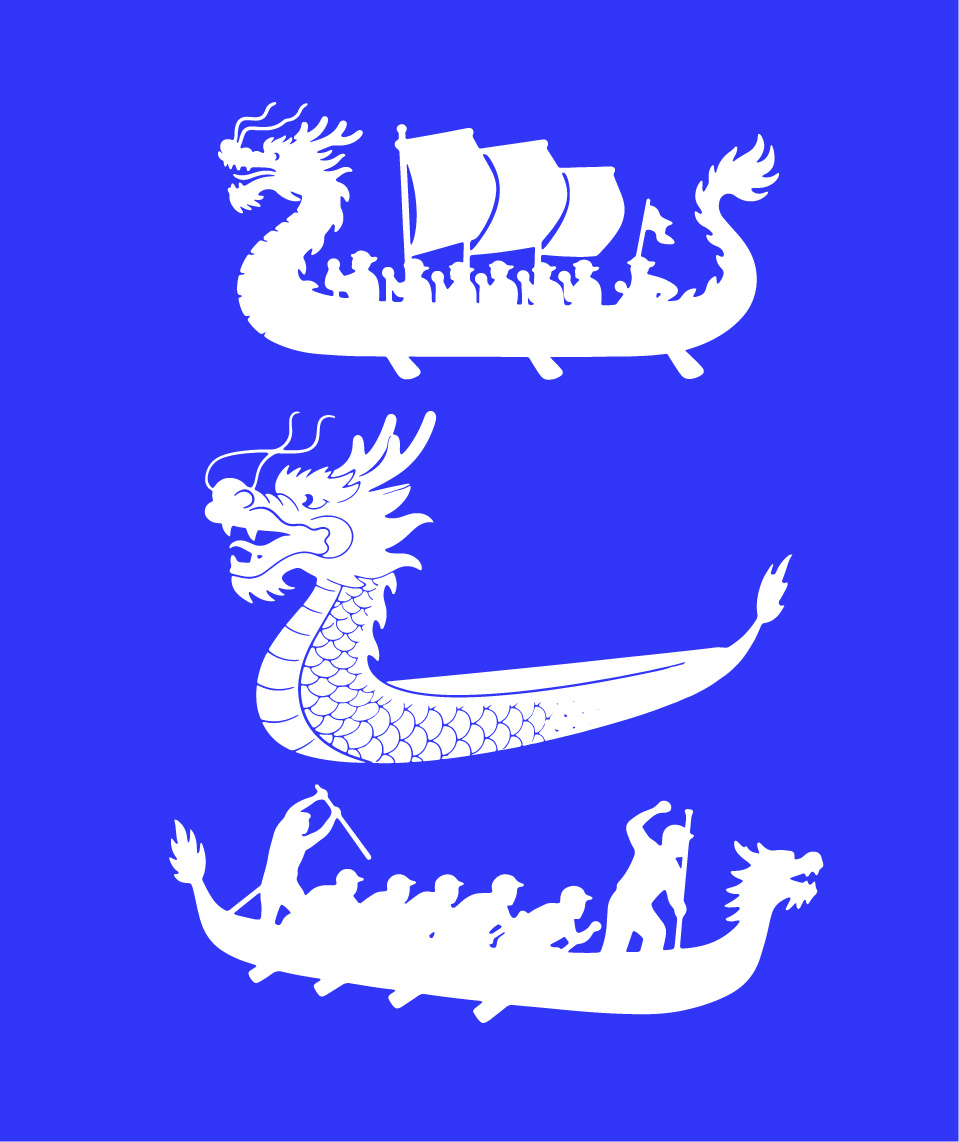 端午节赛龙舟人物剪影