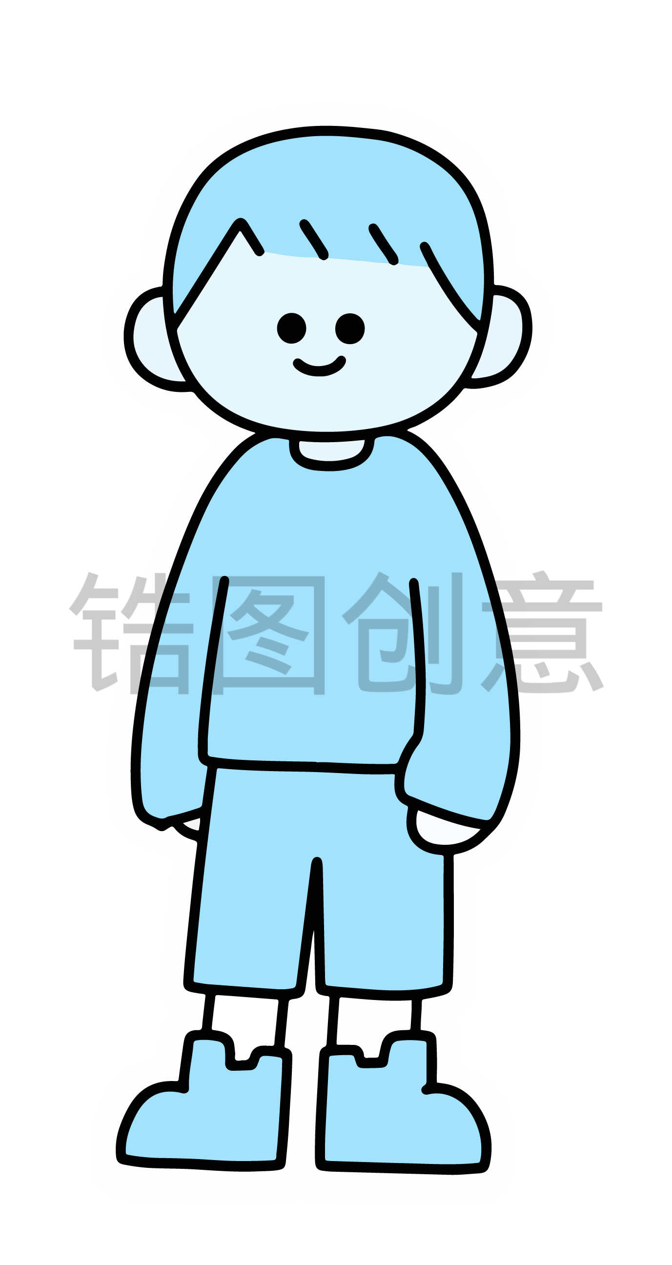 卡通系列-扁平插画卡通人物贴片