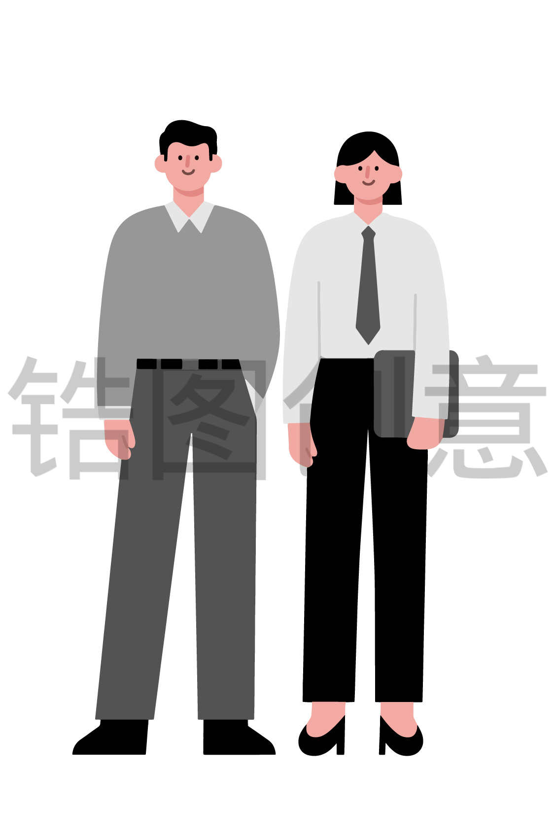 卡通系列-插画卡通职场人物贴纸卡通系列eps文件