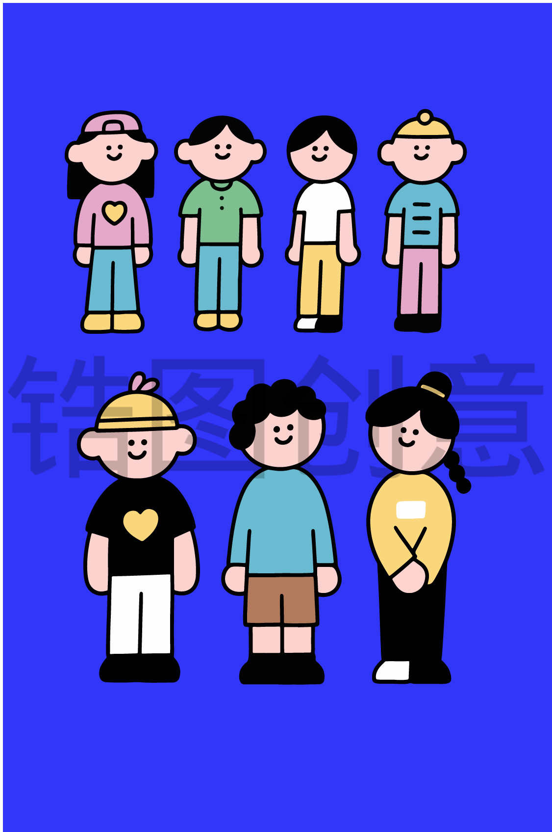人物系列-插画卡通人物贴纸