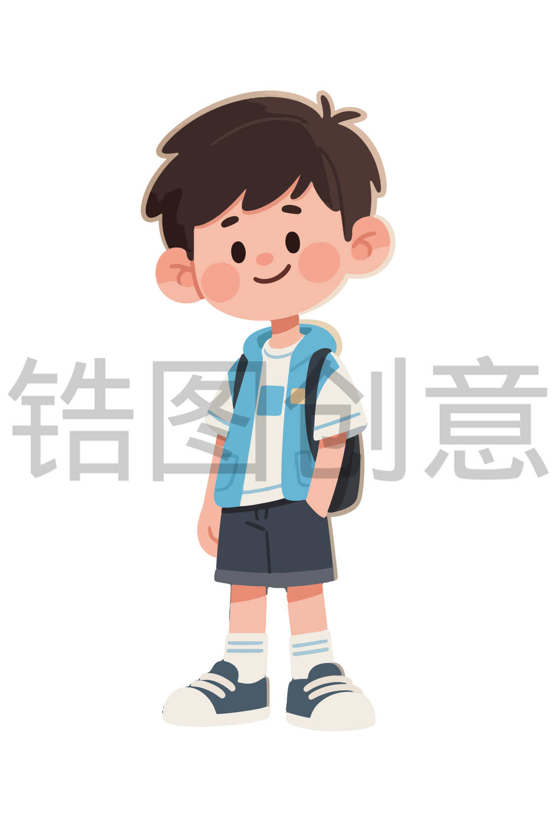人物系列-插画卡通人物男生小男孩贴纸