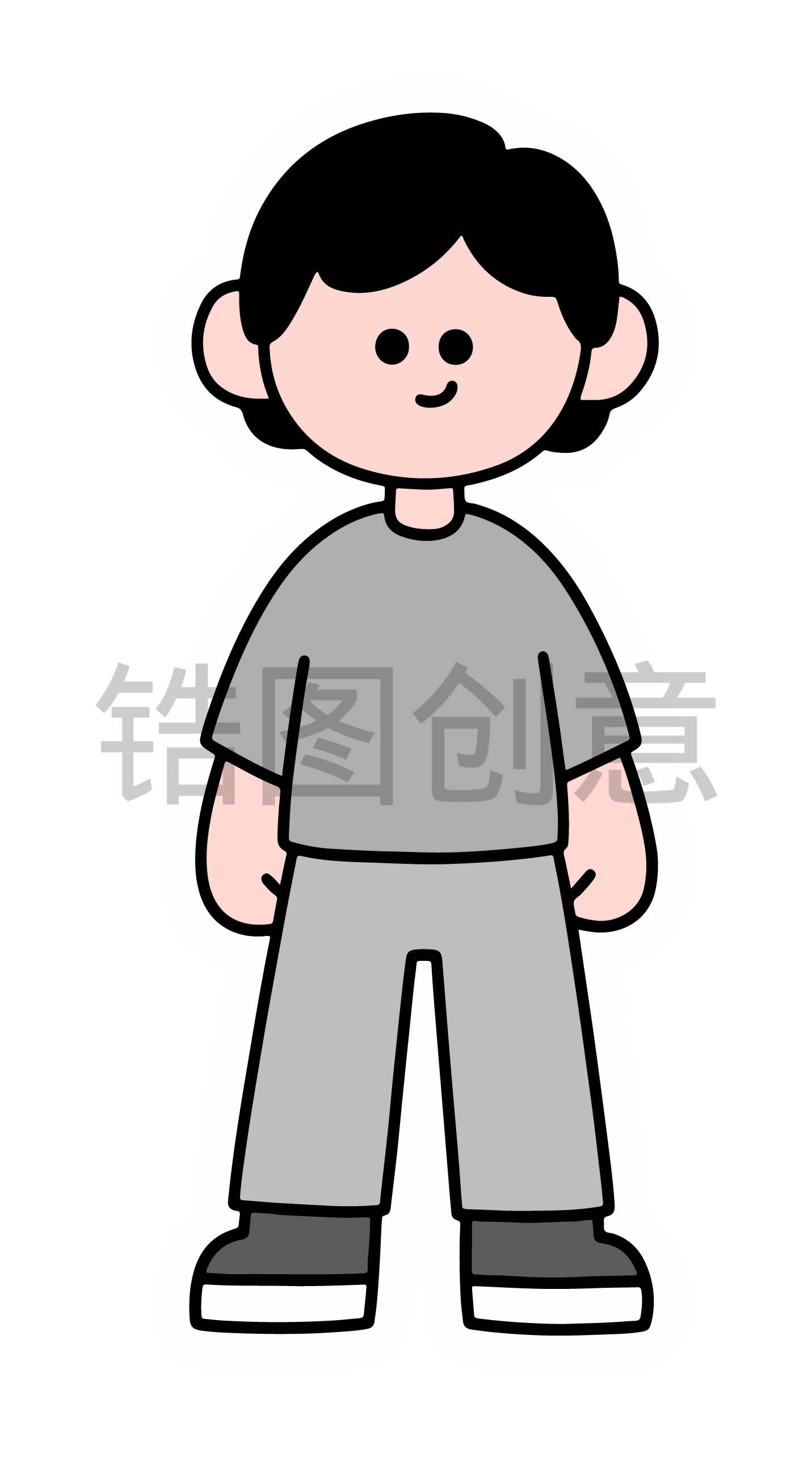 卡通系列-扁平插画卡通人物贴片