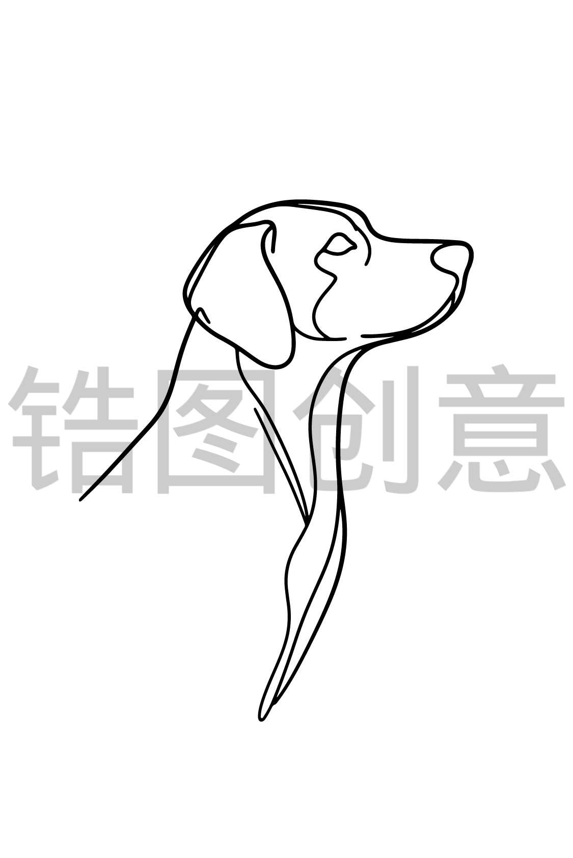 镐图创意-动物系列简单线条轮廓狗动物元素