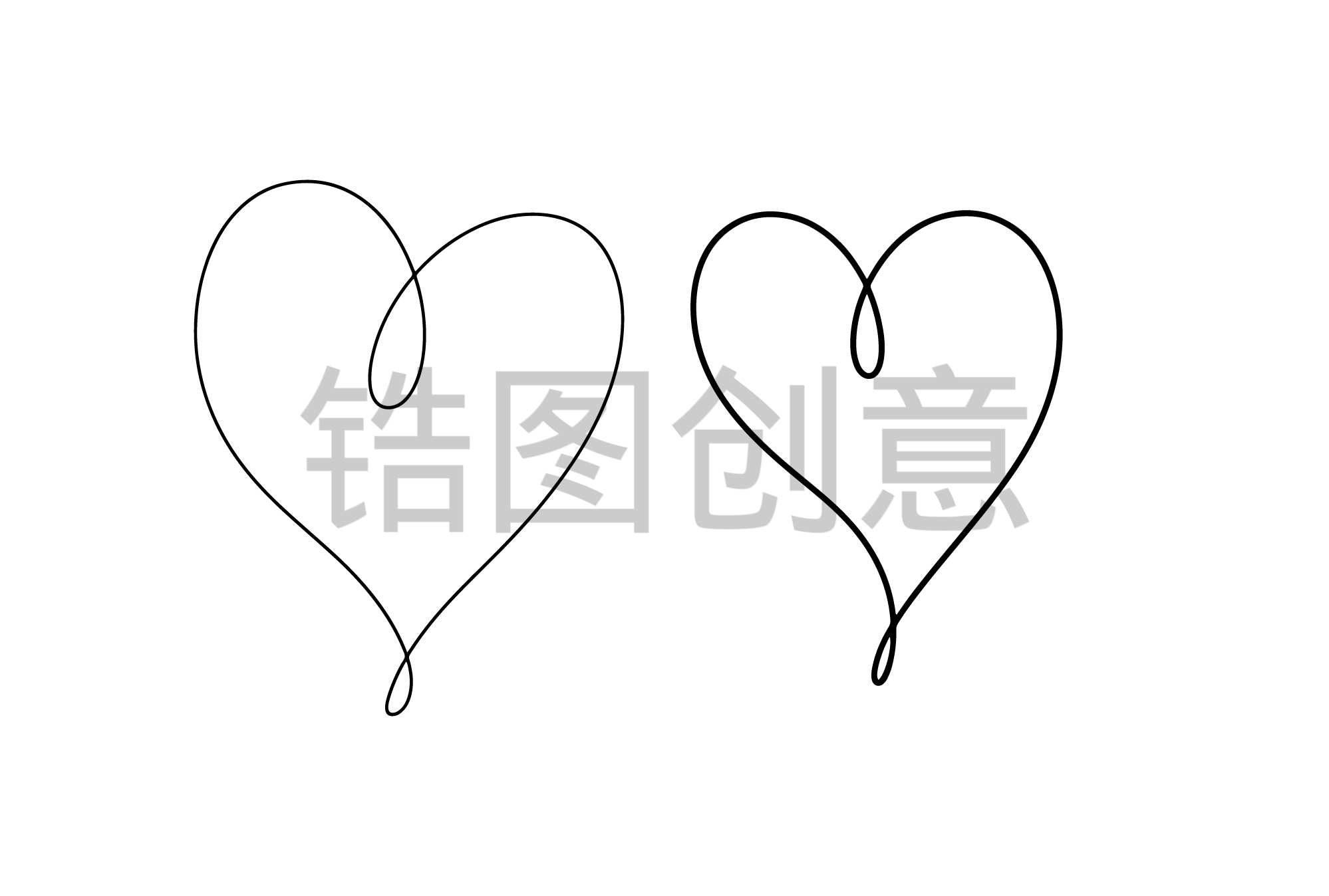 镐图创意-植物系列简单线条轮廓花元素