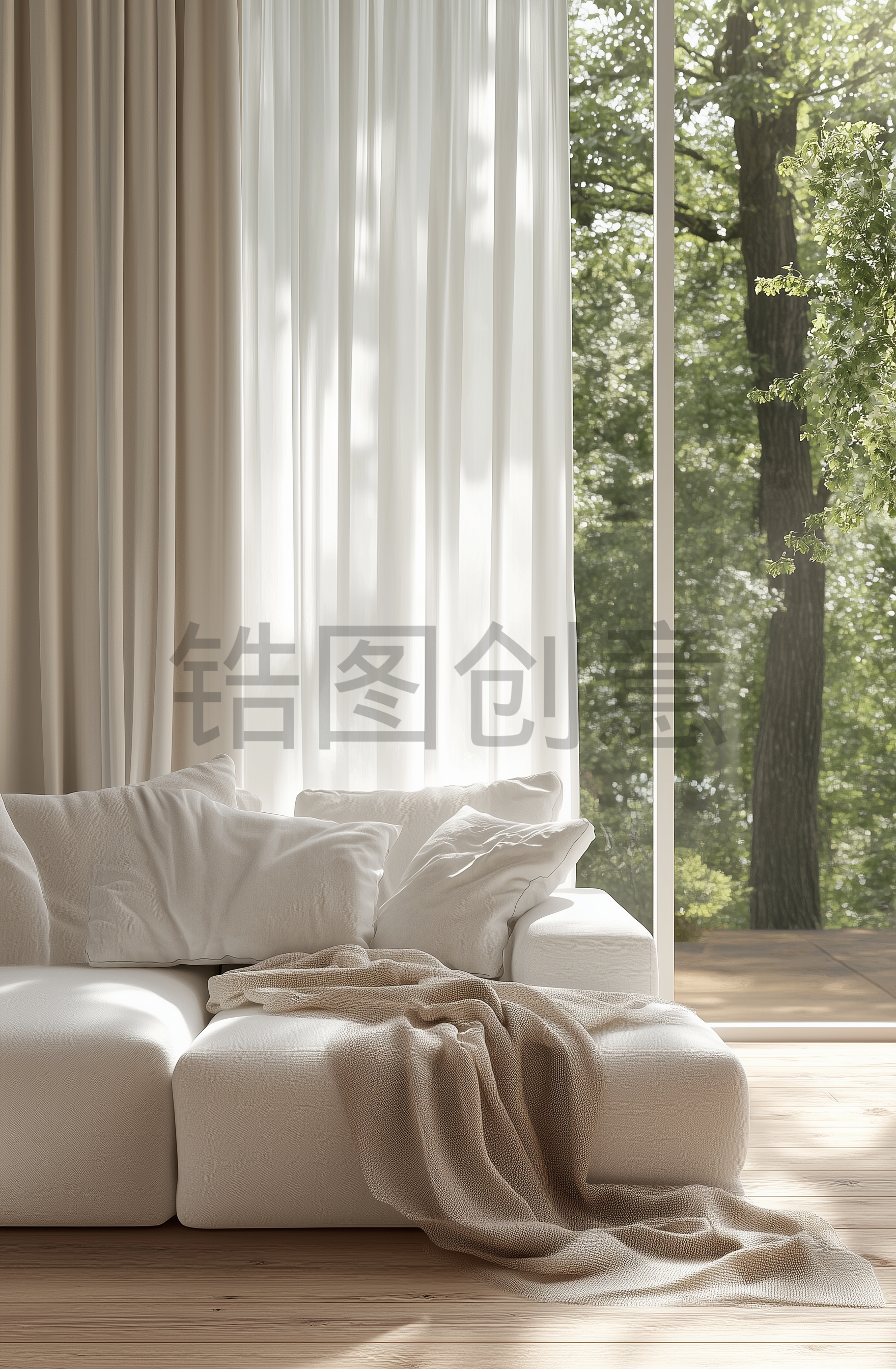 锆图创意-通用电商简约风清新家居室内房间场景