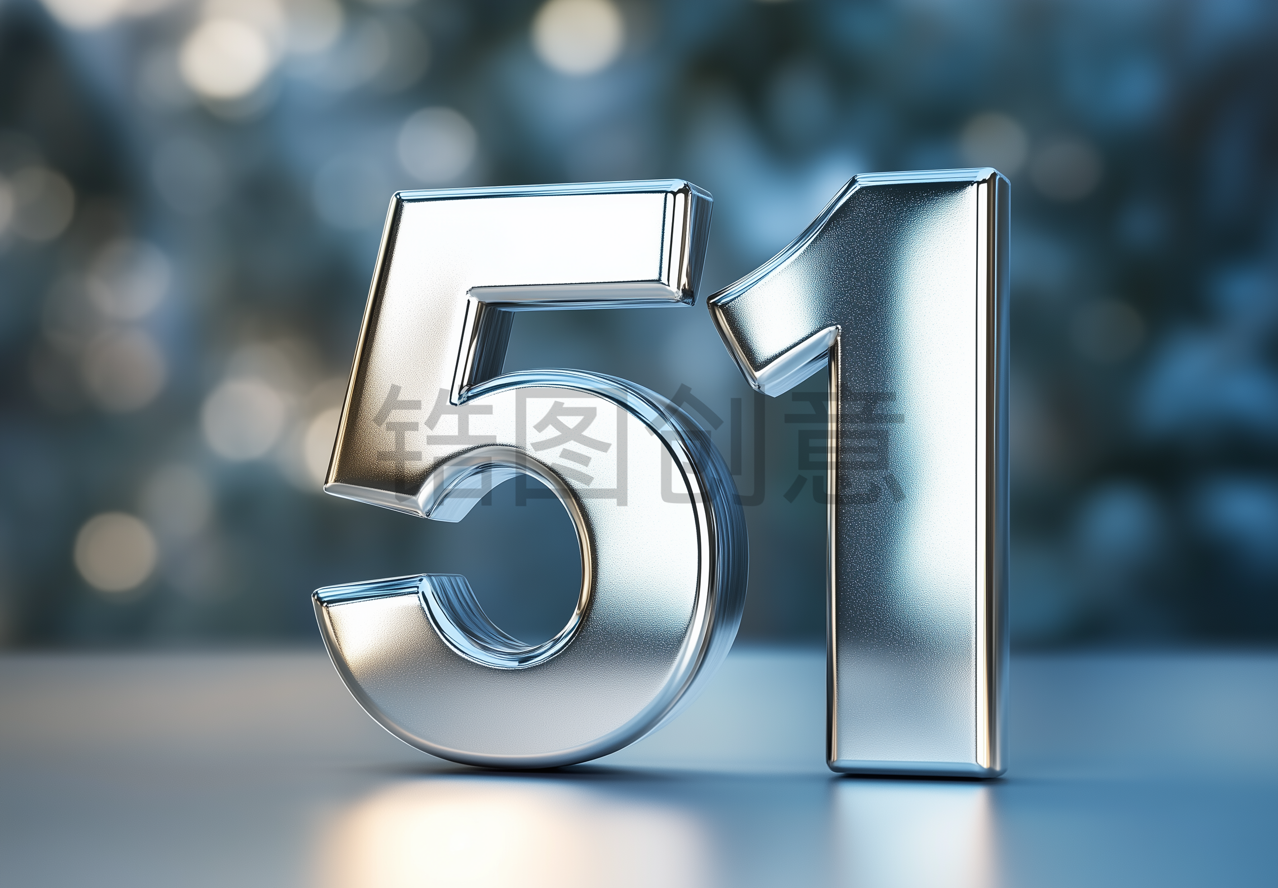 锆图创意-劳动节电商展台3d立体数字银色质感51元素