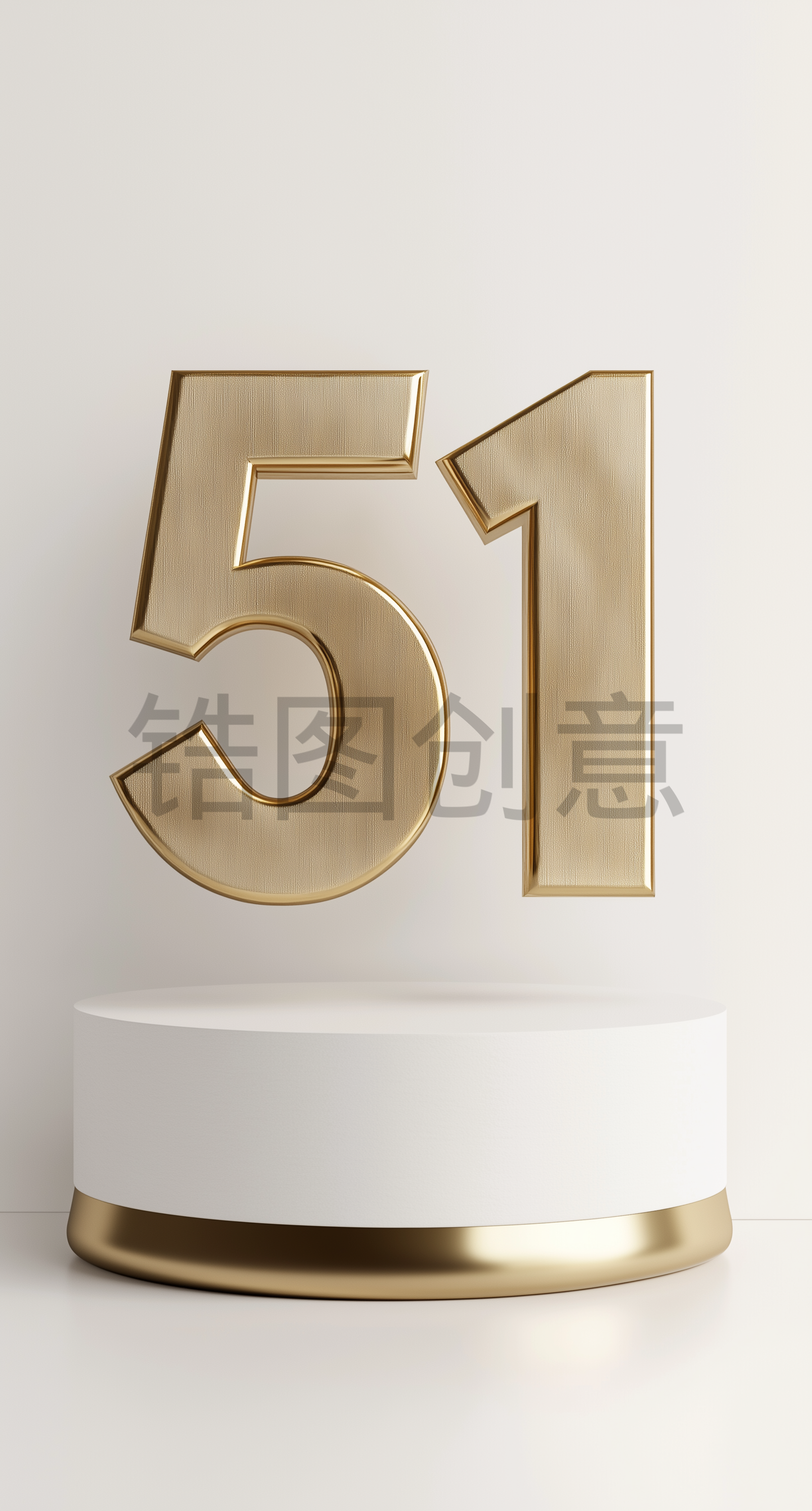 锆图创意-3d立体金属数字51元素