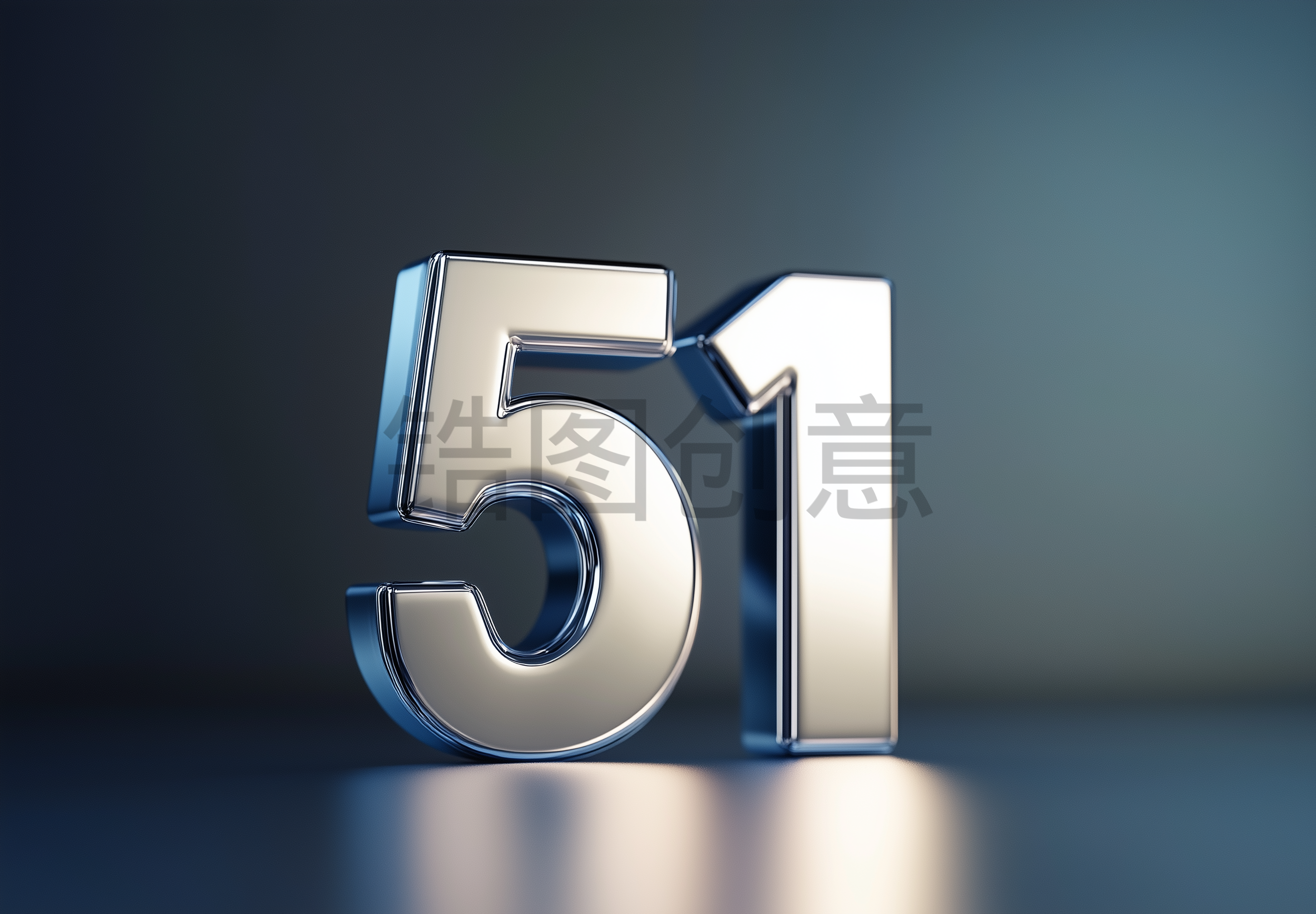 锆图创意-劳动节金属数字51元素
