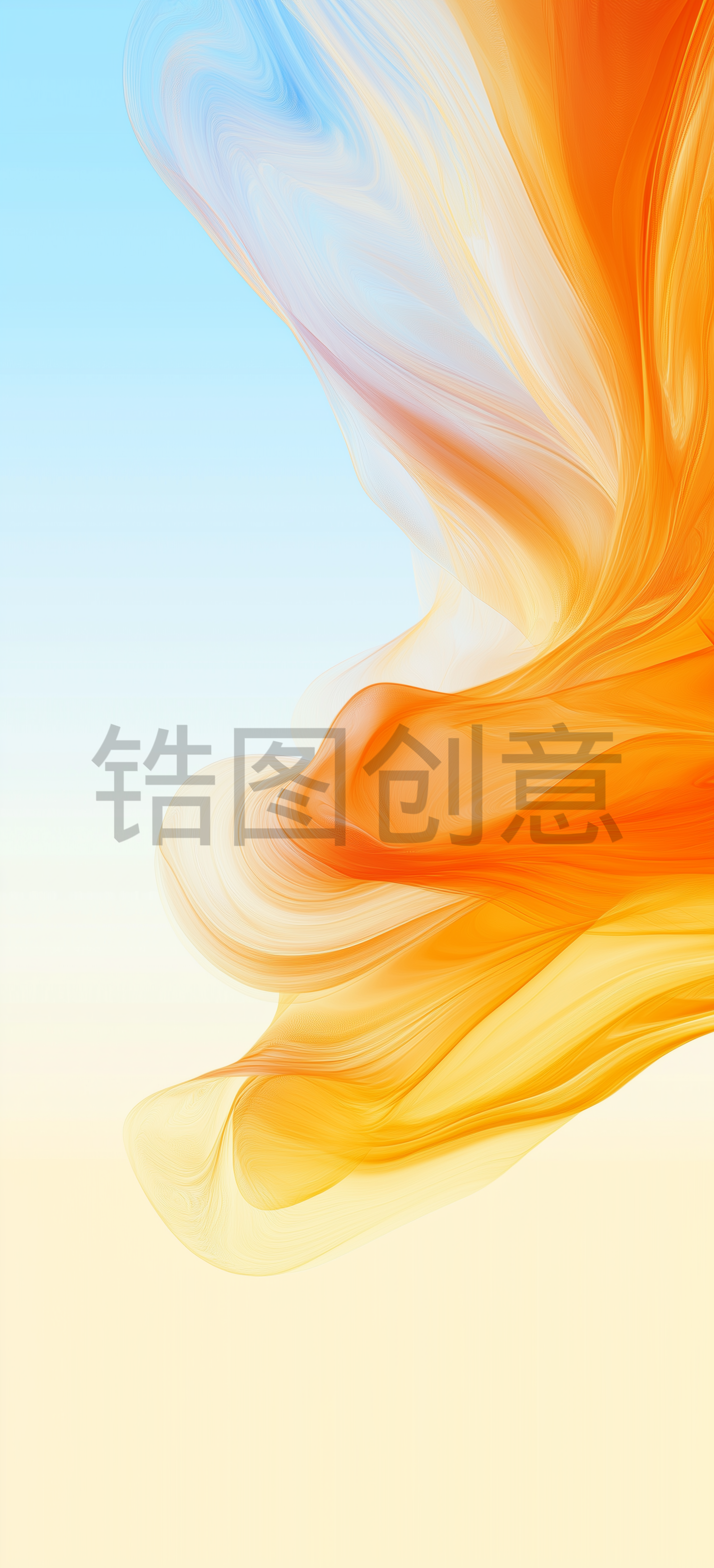 红色、蓝色和橙色，绘画笔触，手机壁纸背景，抽象，速度线条，多彩，幻想