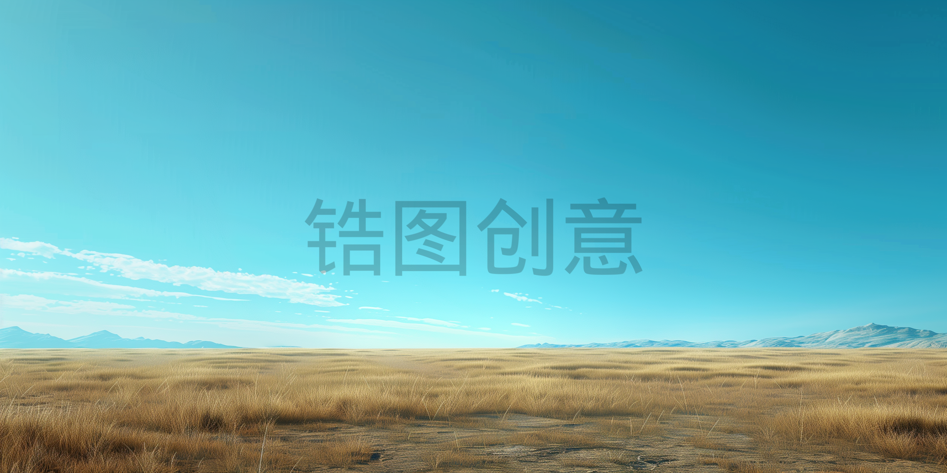 锆图创意-风光系列肌理草地天空背景