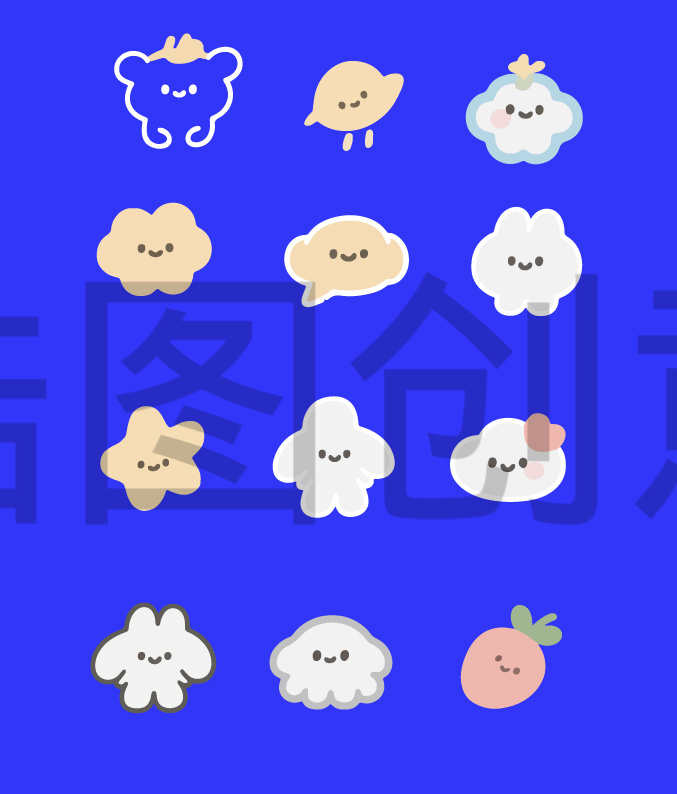 锆图创意-可爱卡通动物植元素
