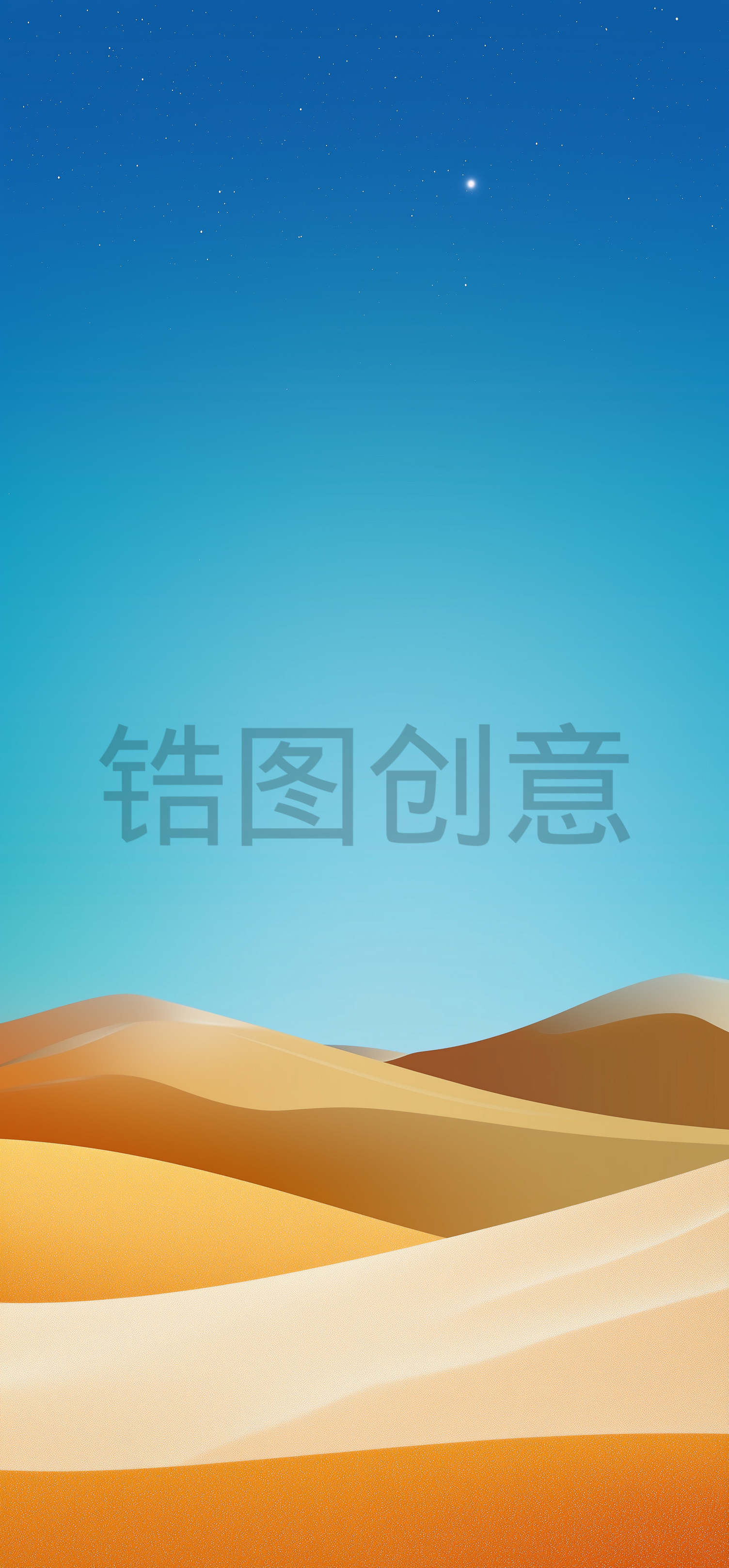 蓝天，山丘，美丽风景，彩色背景，抽象背景，景色，简单，插画风景
