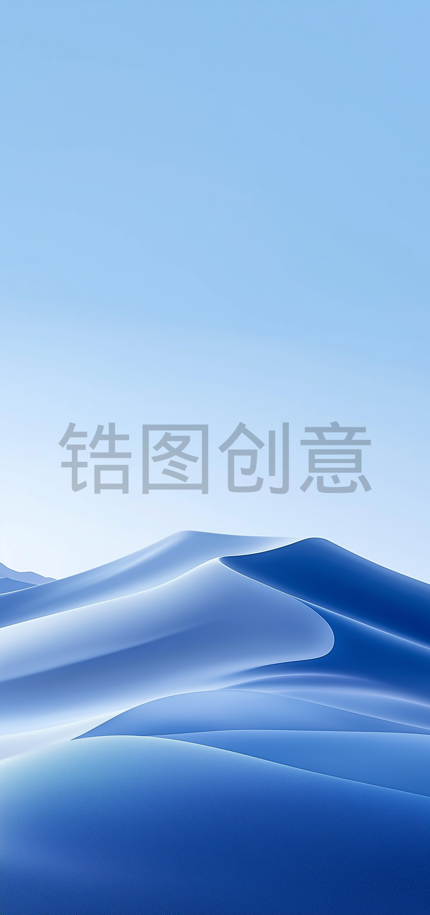锆图创意-数字ai蓝色抽象曲线山丘背景