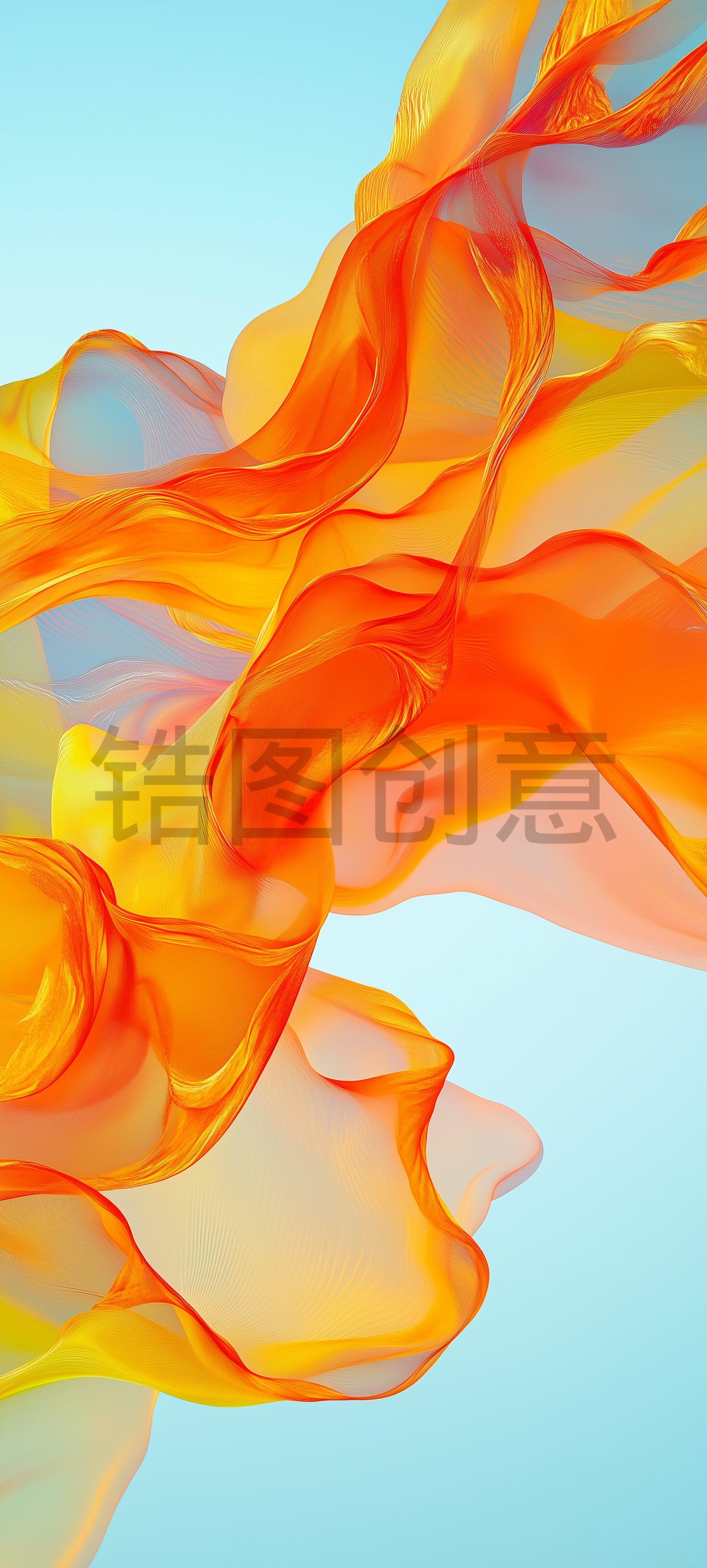 漂浮着的凌乱丝带飘带背景