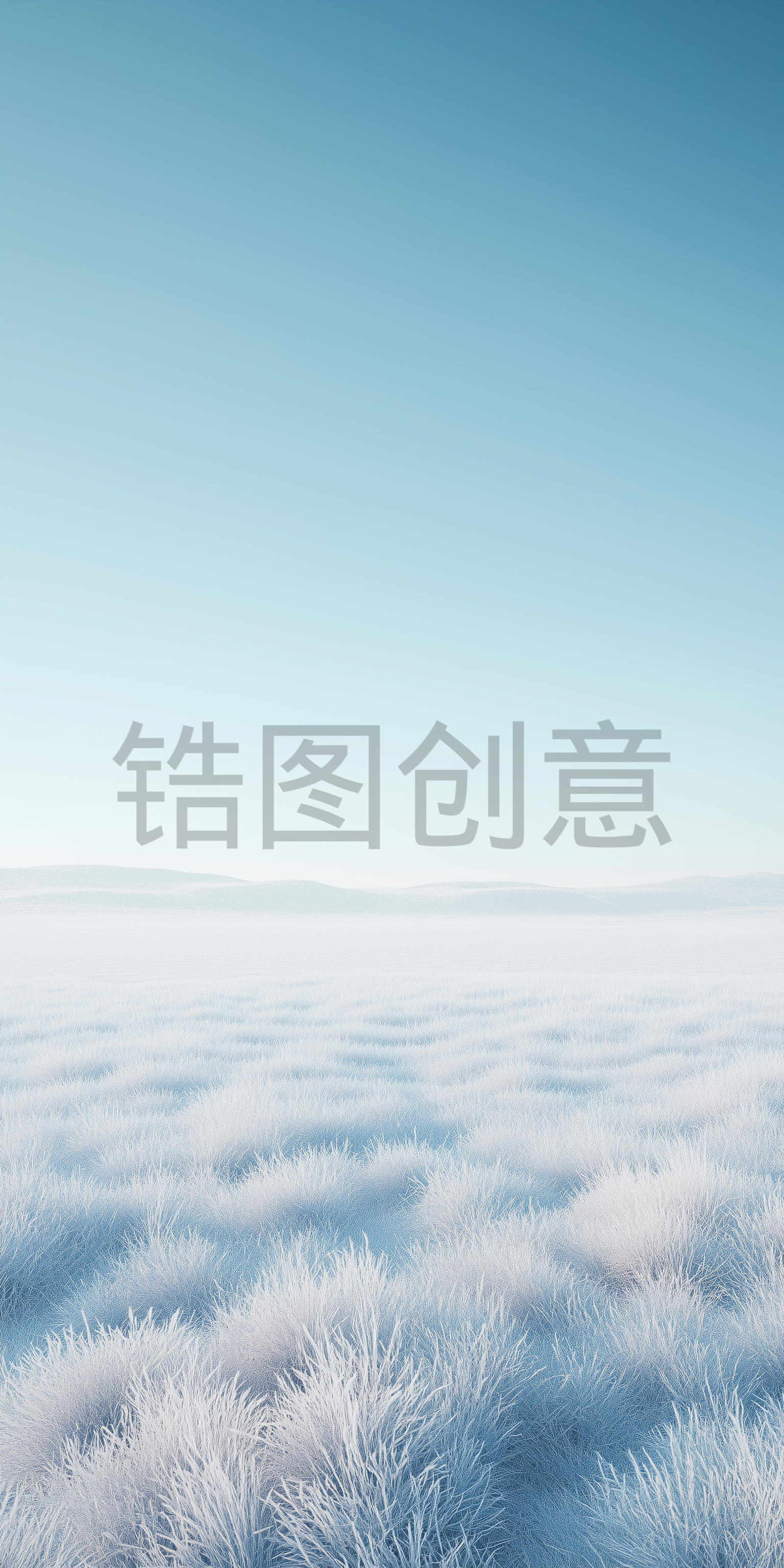 锆图创意-冬日冬天辽阔风光系列肌理草地天空背景