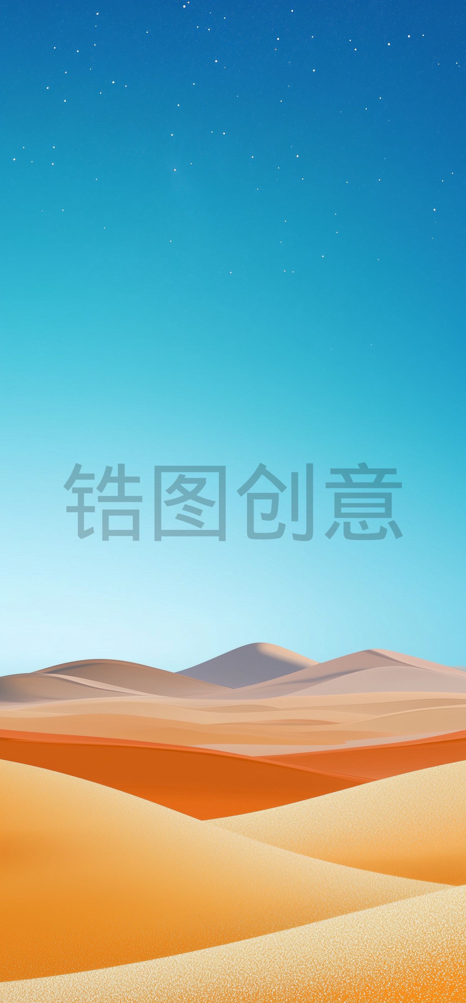 抽象背景，蓝色和橙色，蓝天，山丘，美丽风景，彩色背景，美丽景色，模糊线条，光波，平滑曲线，简单，简单线条，极简主义