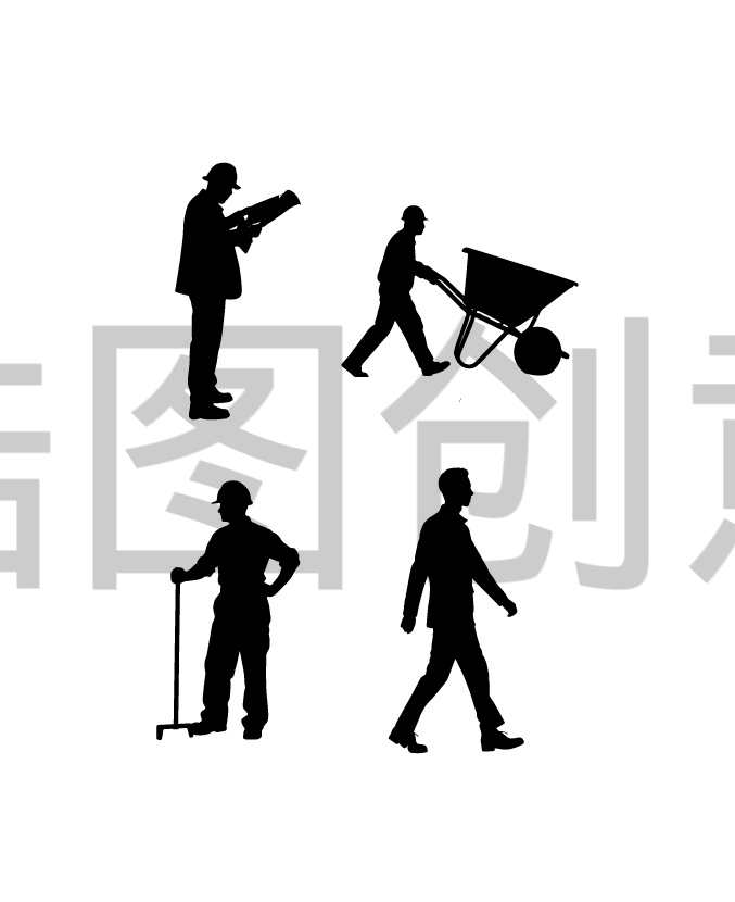 锆图创意-劳动节人物剪影
