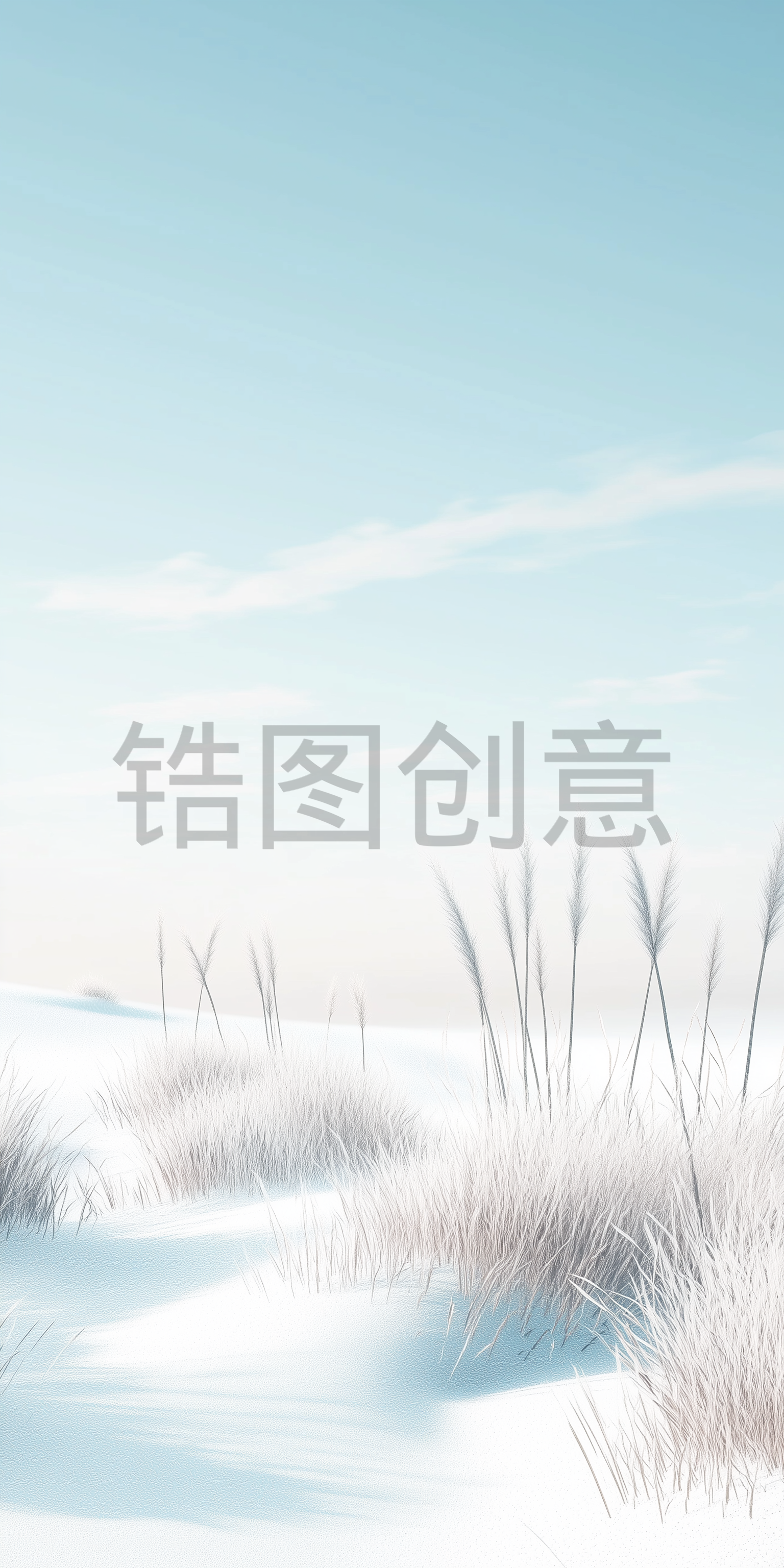 锆图创意-冬日冬天风光系列肌理草地天空背景