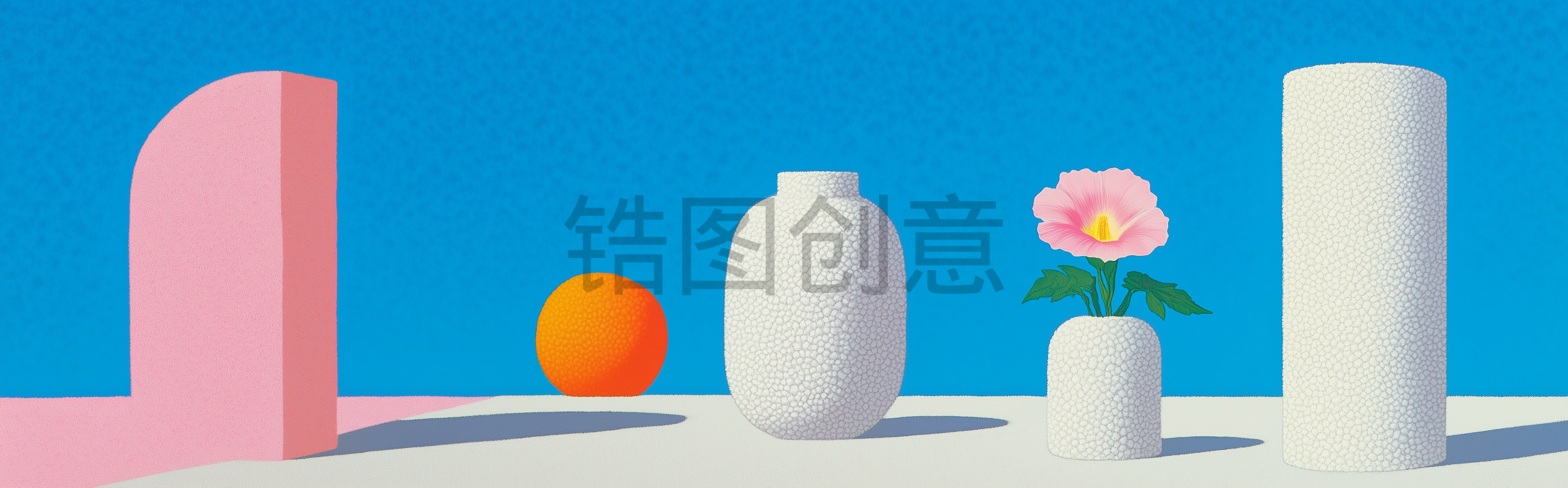 静物，羊毛绒风格，花瓶，羊毛毡，质地柔软，插图，艺术,羊毛球