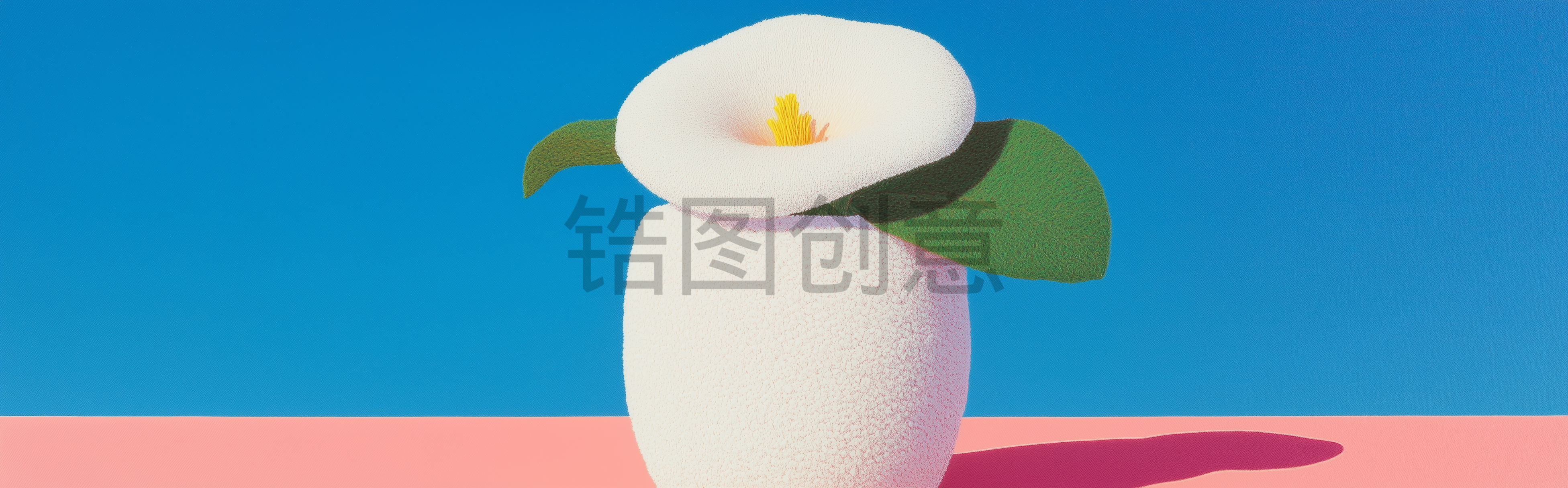 静物，羊毛绒风格，花瓶，羊毛毡，质地柔软，插图，艺术,羊毛球