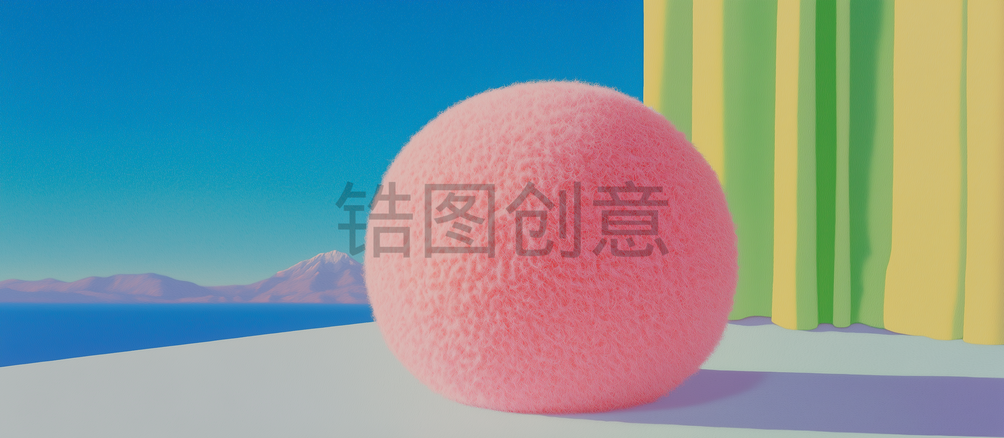 静物，羊毛绒风格，羊毛毡，质地柔软，插图，艺术,羊毛球