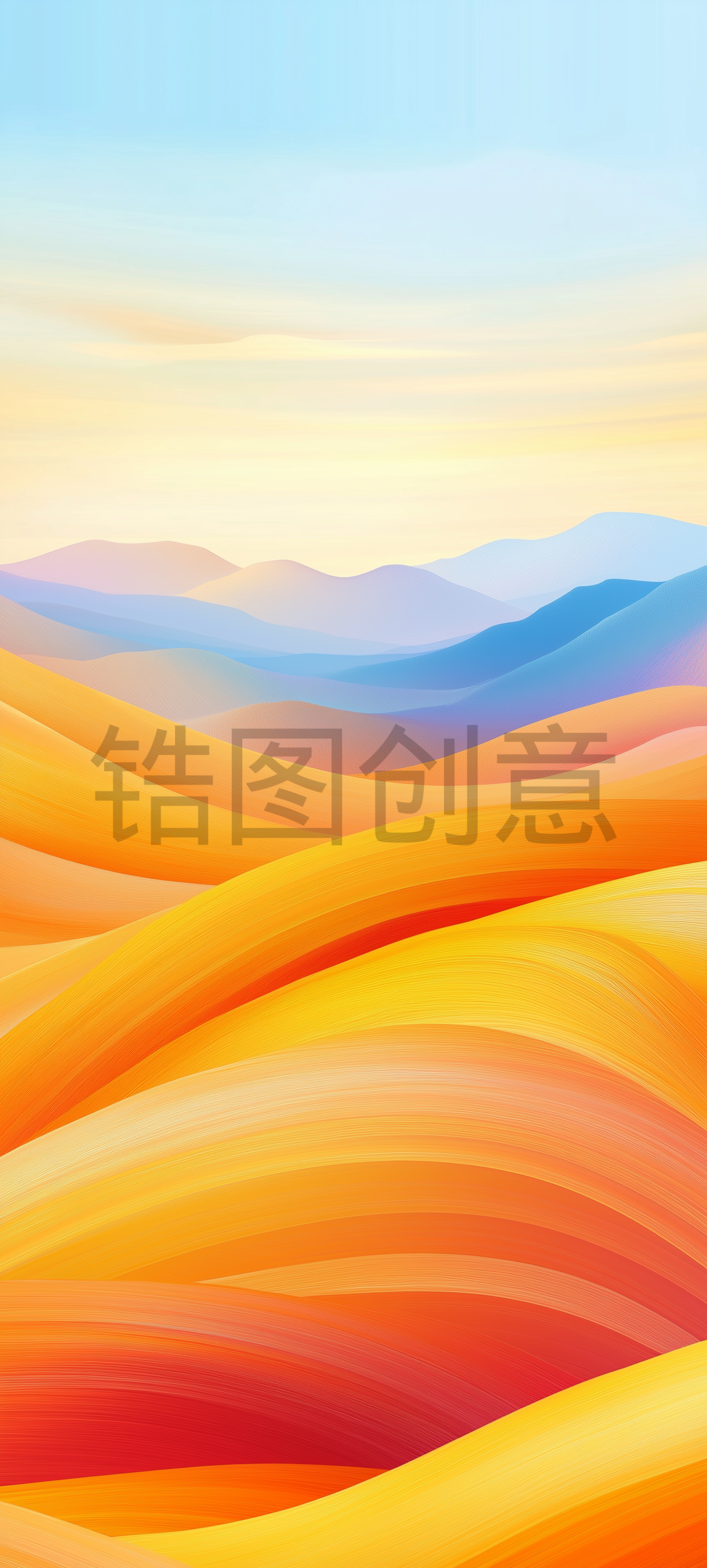 橙色和蓝色的梯度抽象纹理背景