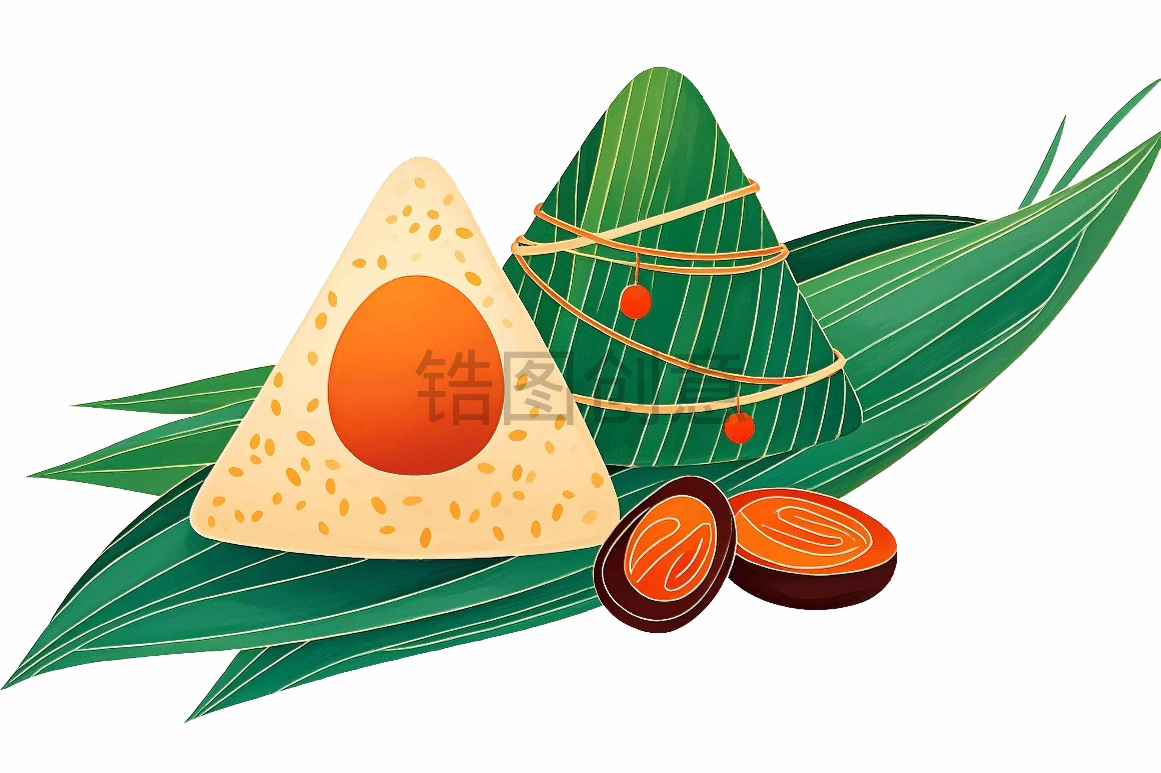 锆图创意-端午节粽子免扣插画风格元素