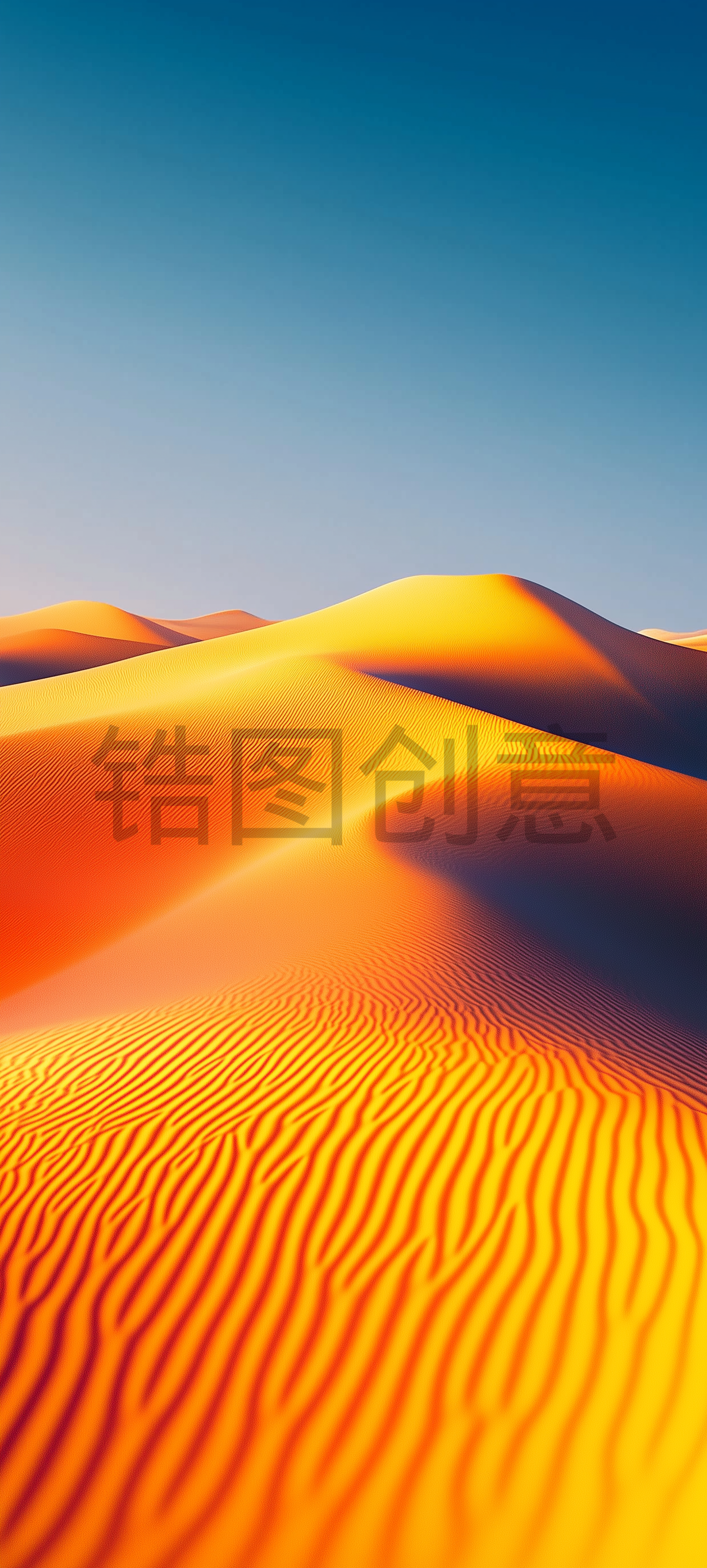抽象背景，蓝色和橙色彩色背景，山丘，曲线，合成背景
