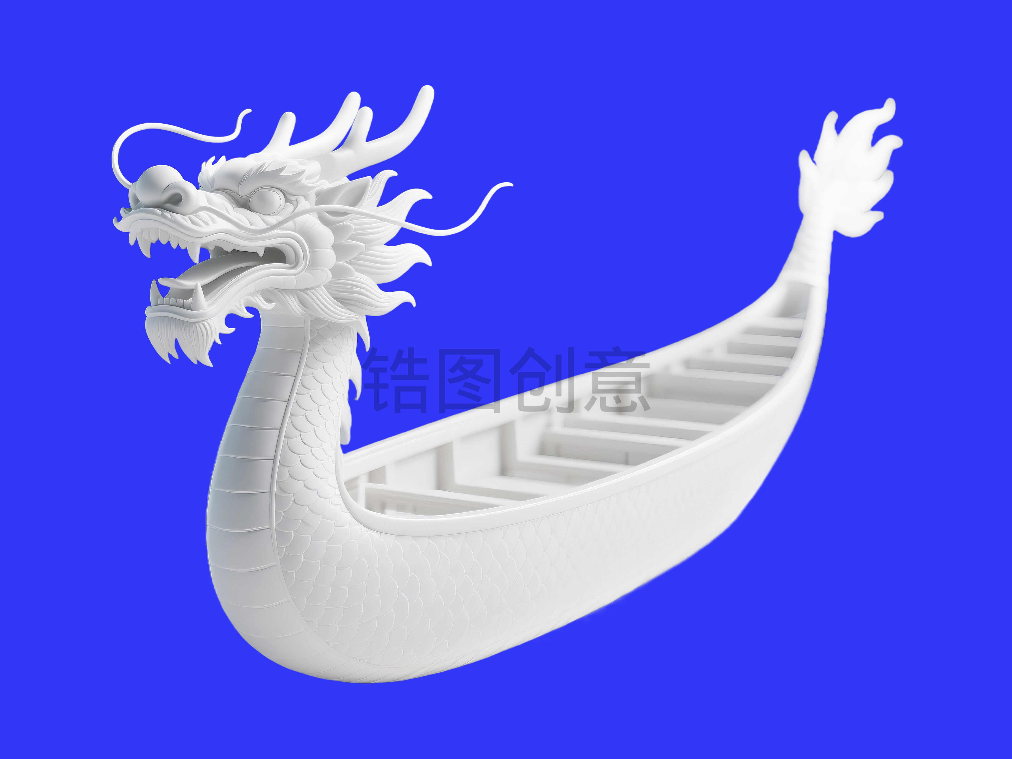 端午节3d龙舟免扣元素