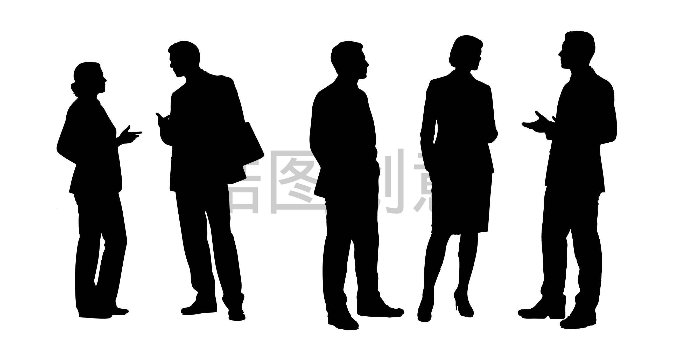 锆图创意-对话交流人物剪影
