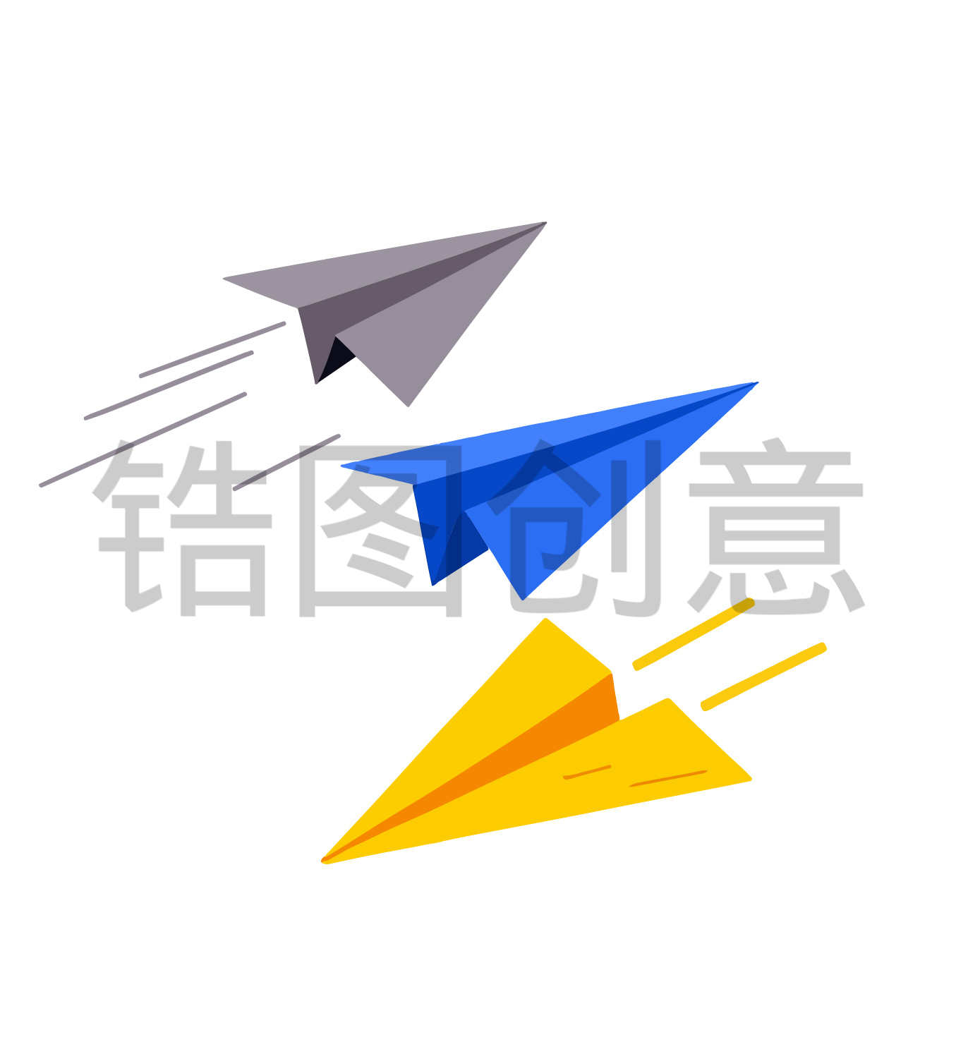 锆图创意-卡通追梦梦想纸飞机元素