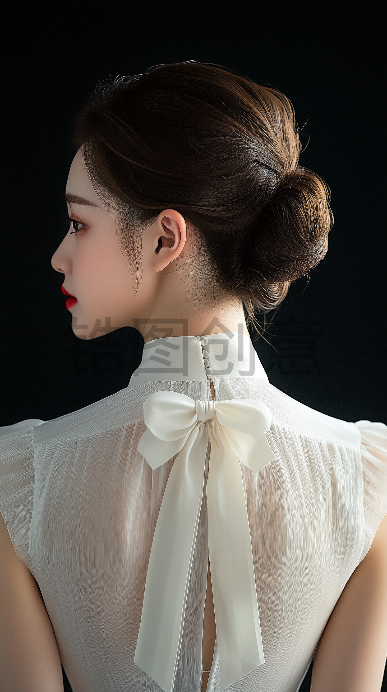 锆图创意-亚洲人像化妆美业美发美妆彩妆整容美容护肤明星肤感质感人物模特背影