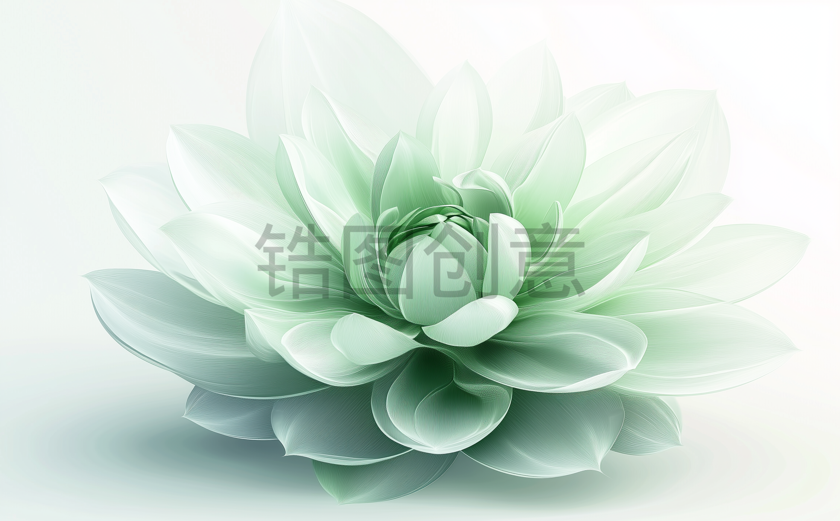 锆图创意-浅绿色3d花瓣花朵特写