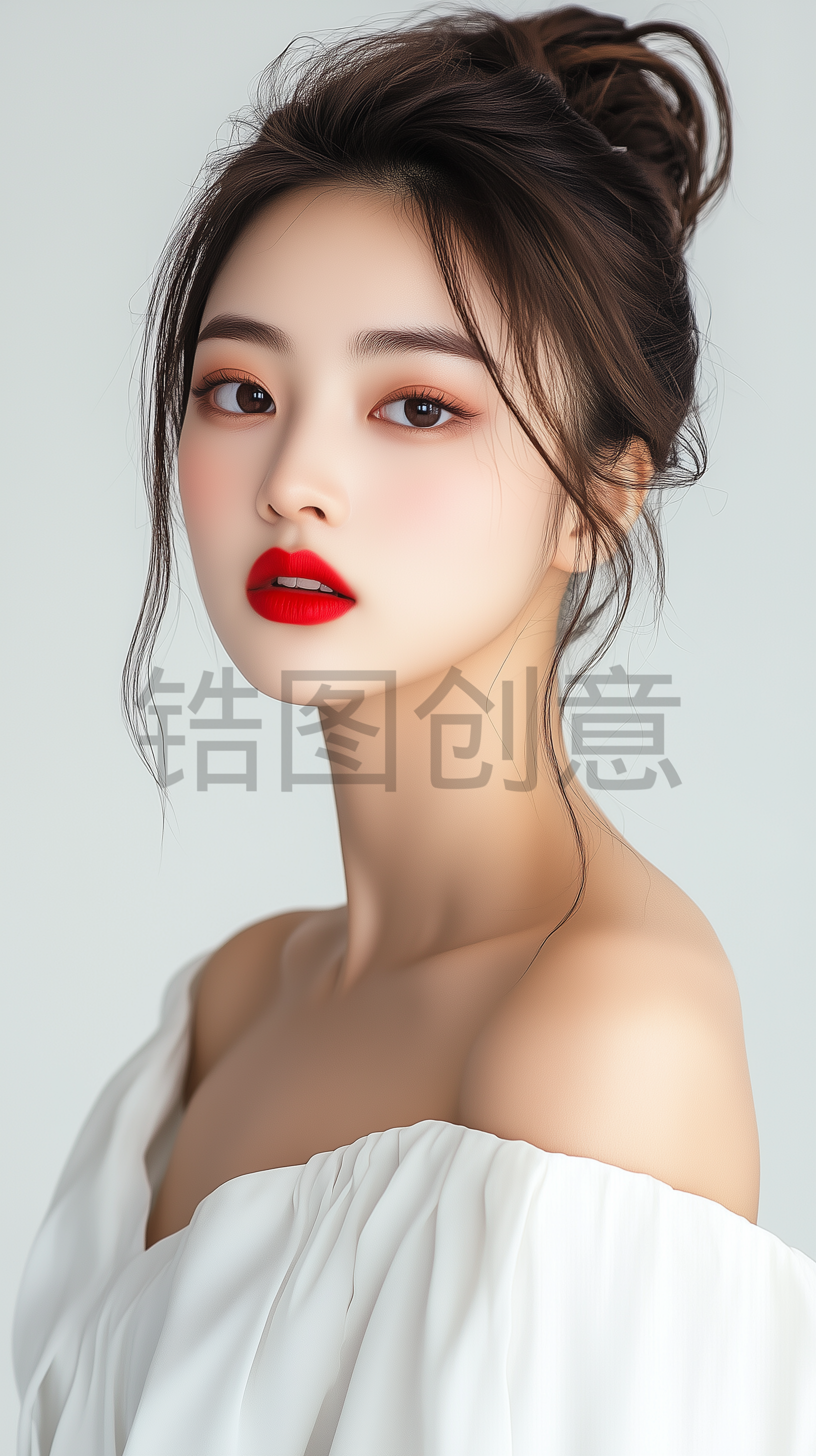 锆图创意-亚洲人像化妆美业美发美妆彩妆整容美容护肤明星肤感质感人物模特侧脸