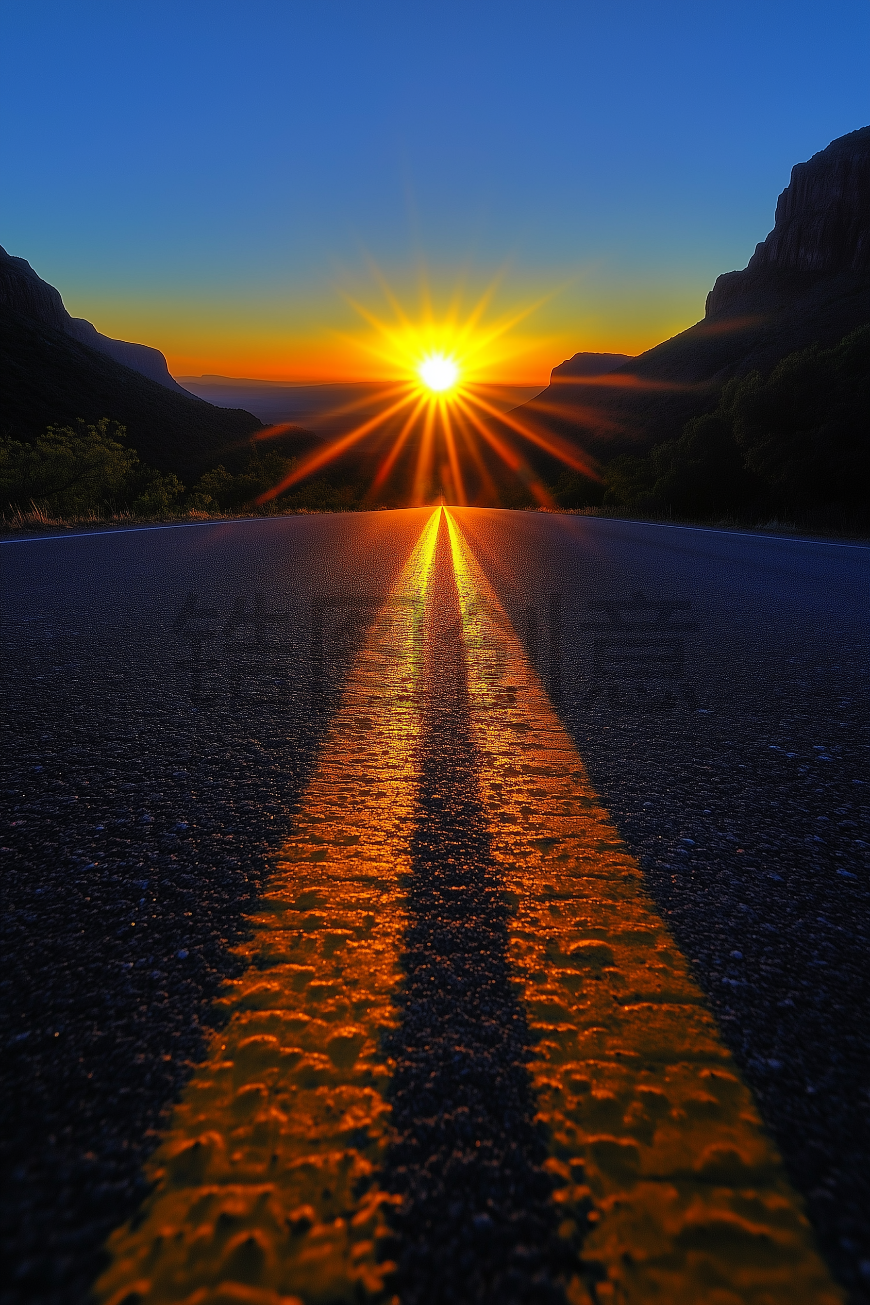 日落下公路高清摄影素材