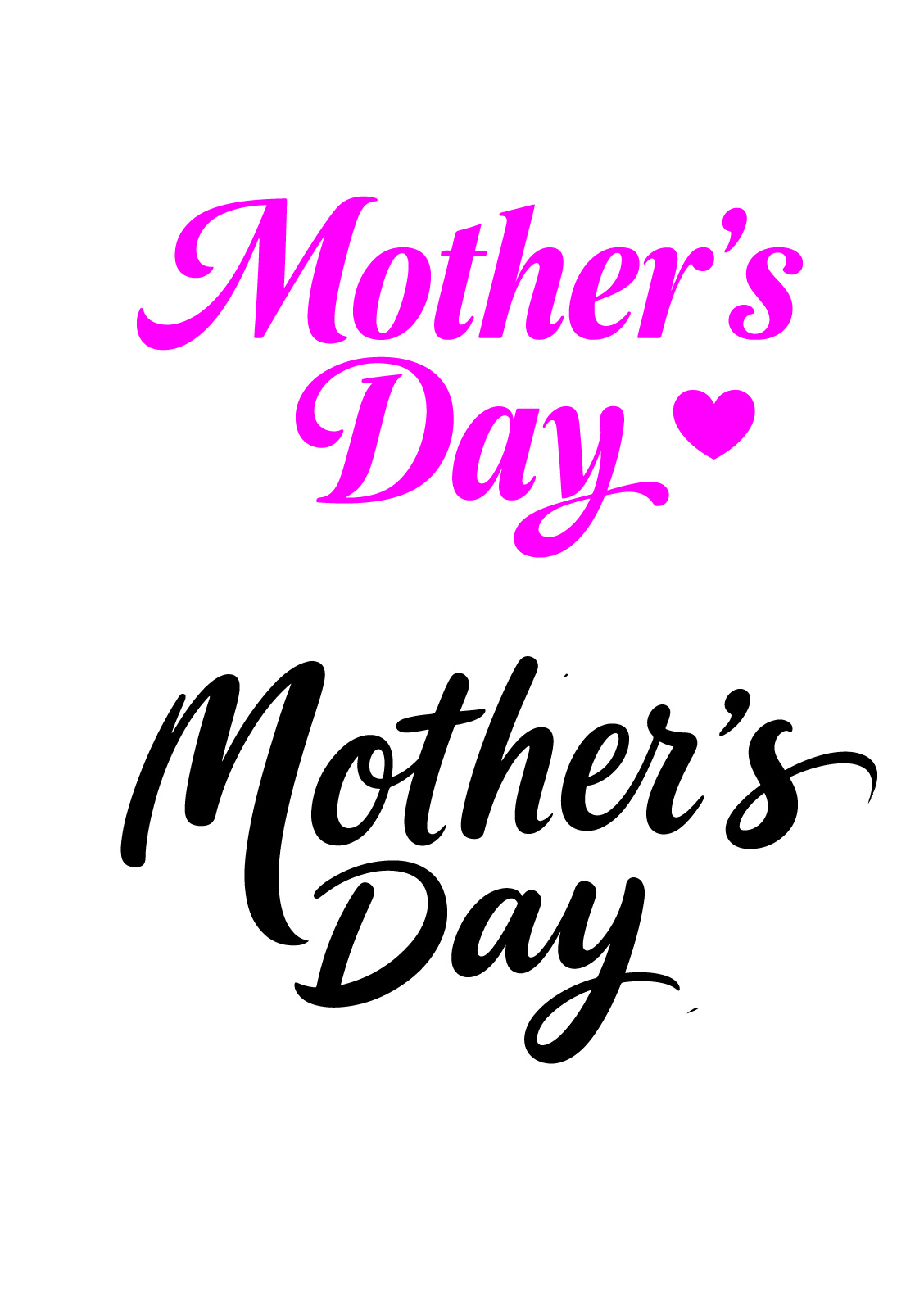 母亲节通用花体英文艺术字文字标题元素素材