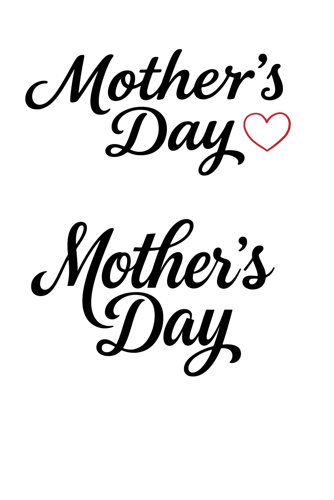 母亲节通用花体英文艺术字文字标题元素素材