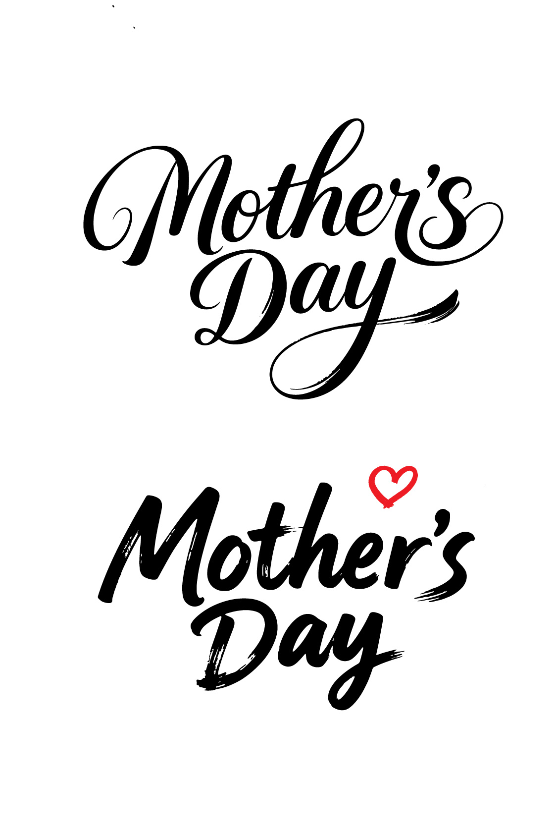 母亲节通用花体英文艺术字文字标题元素素材