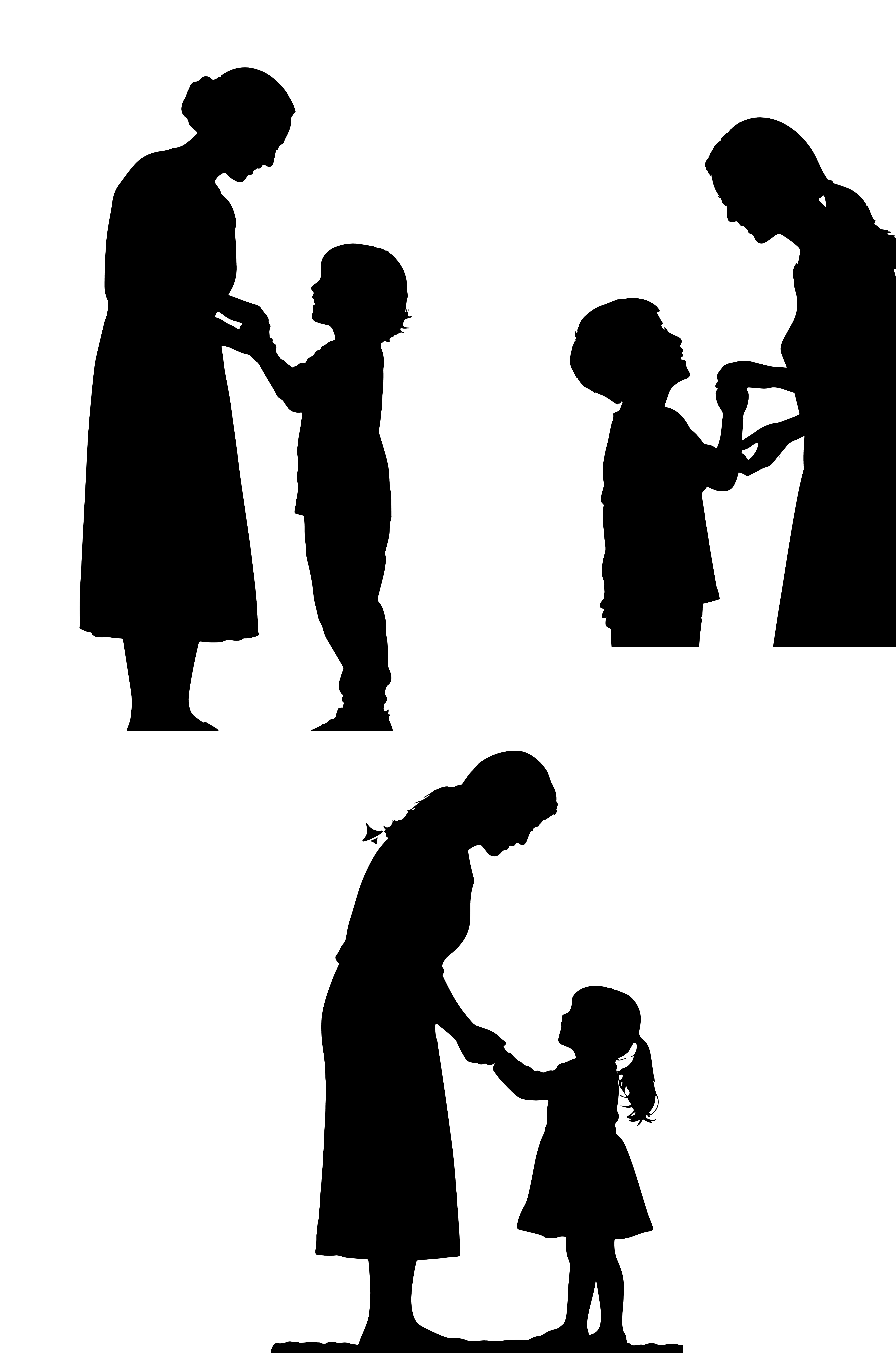 母亲节温馨感母子互动剪影背景