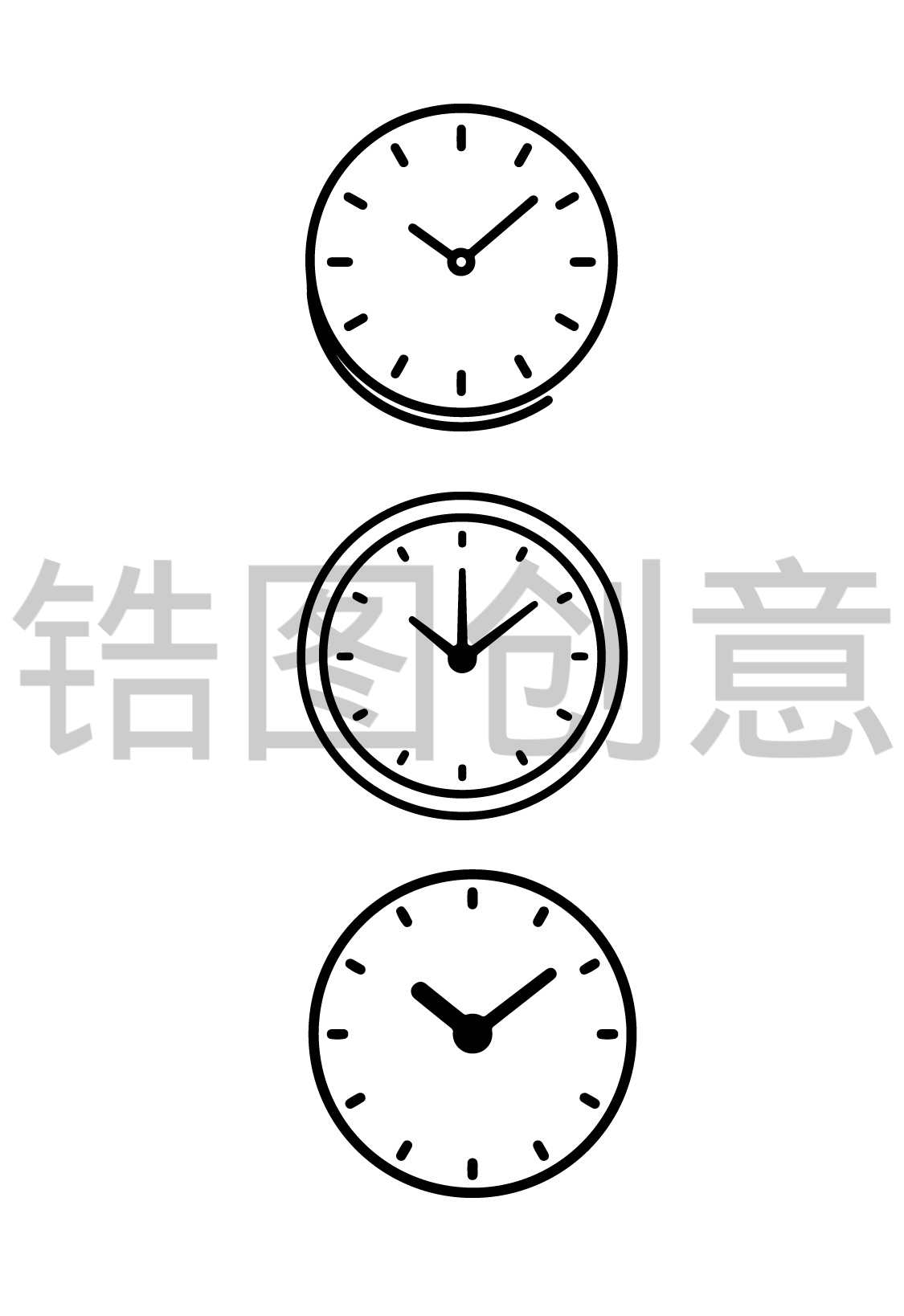 时间时钟icon线条元素