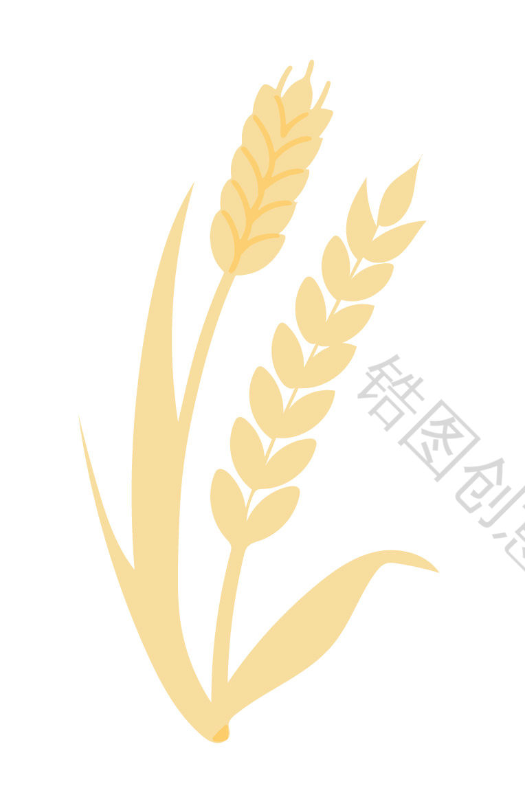 小满芒种小麦麦子扁平元素