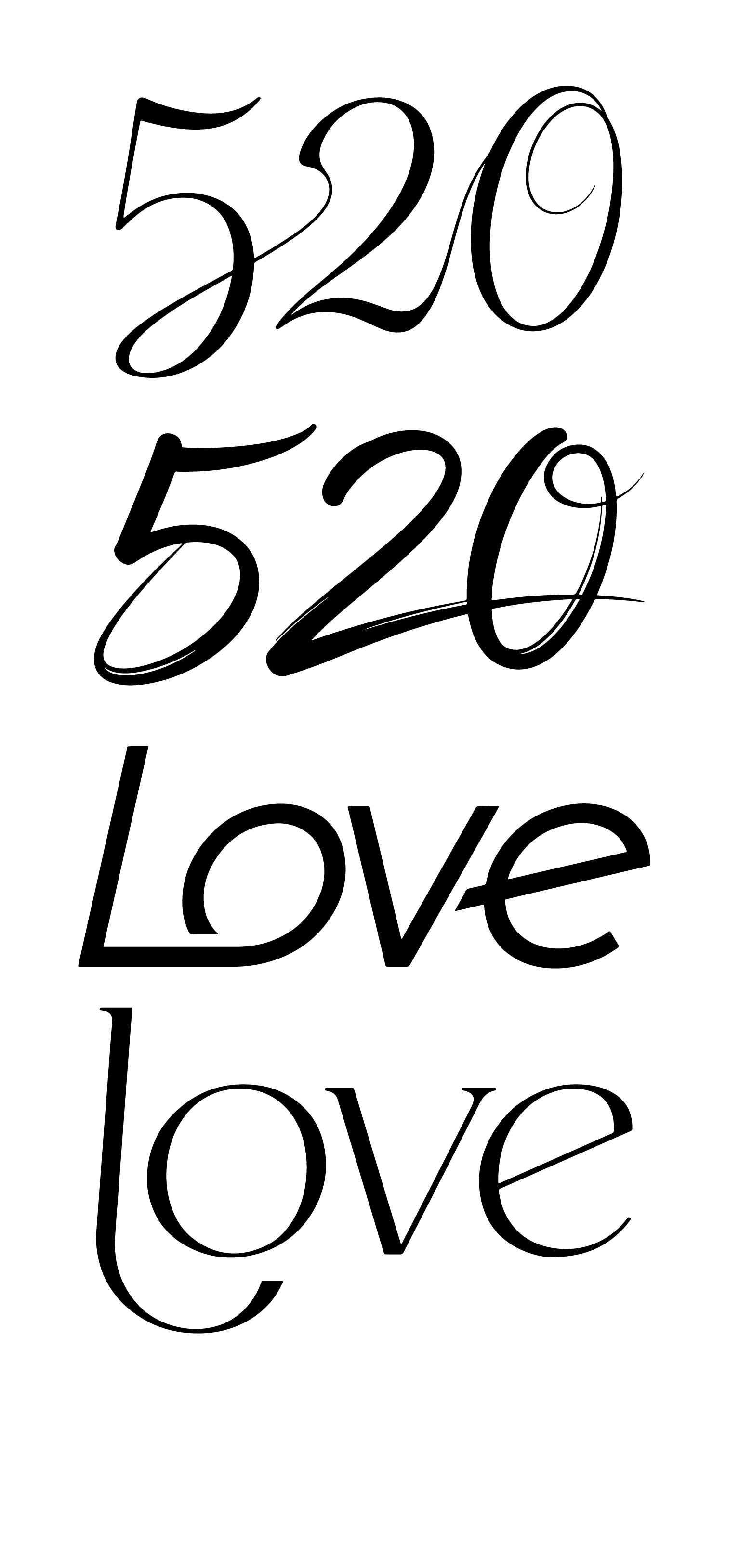 520情人节告白日字体设计