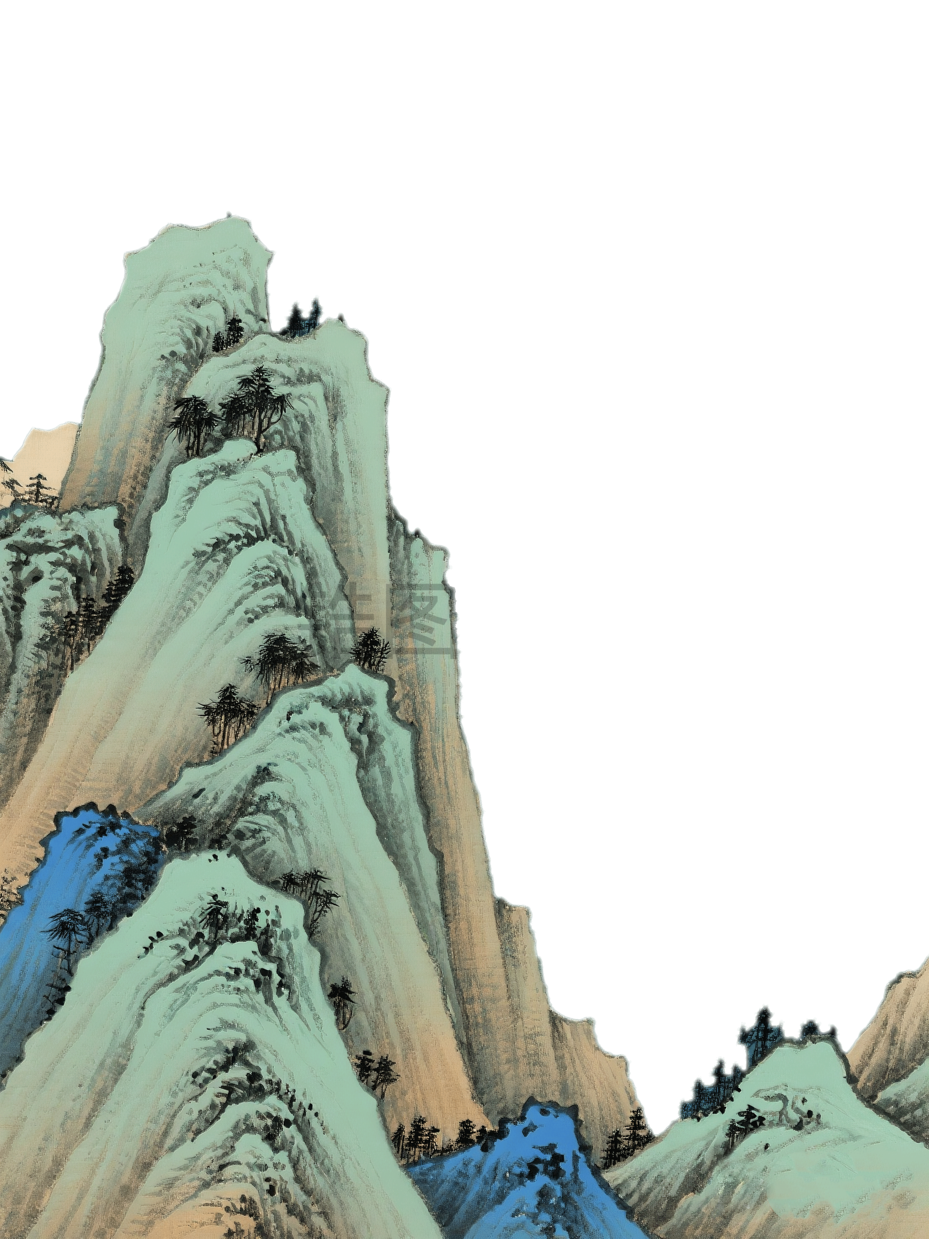 锆图创意-中国风古风大山山岭山水免扣png元素