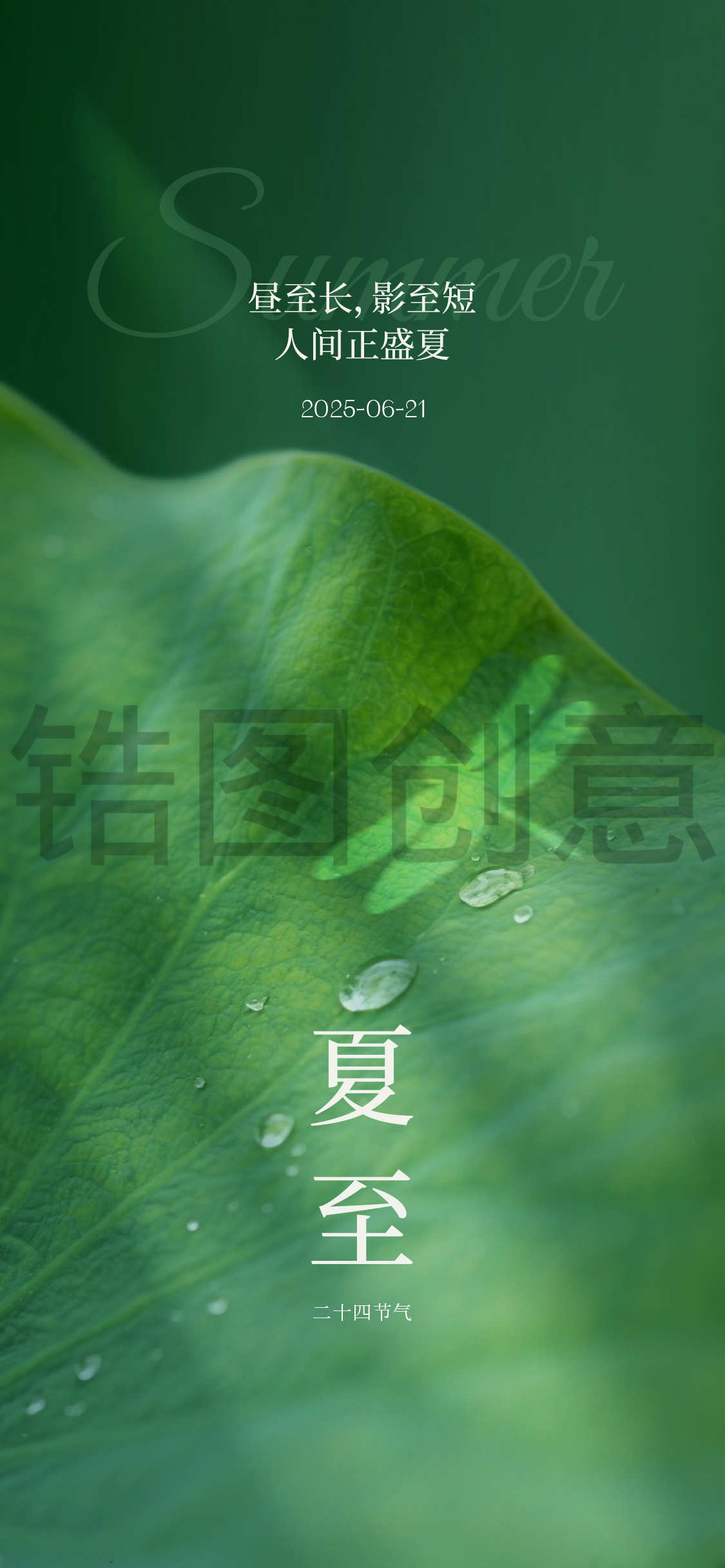 夏至大暑小暑夏日节气海报
