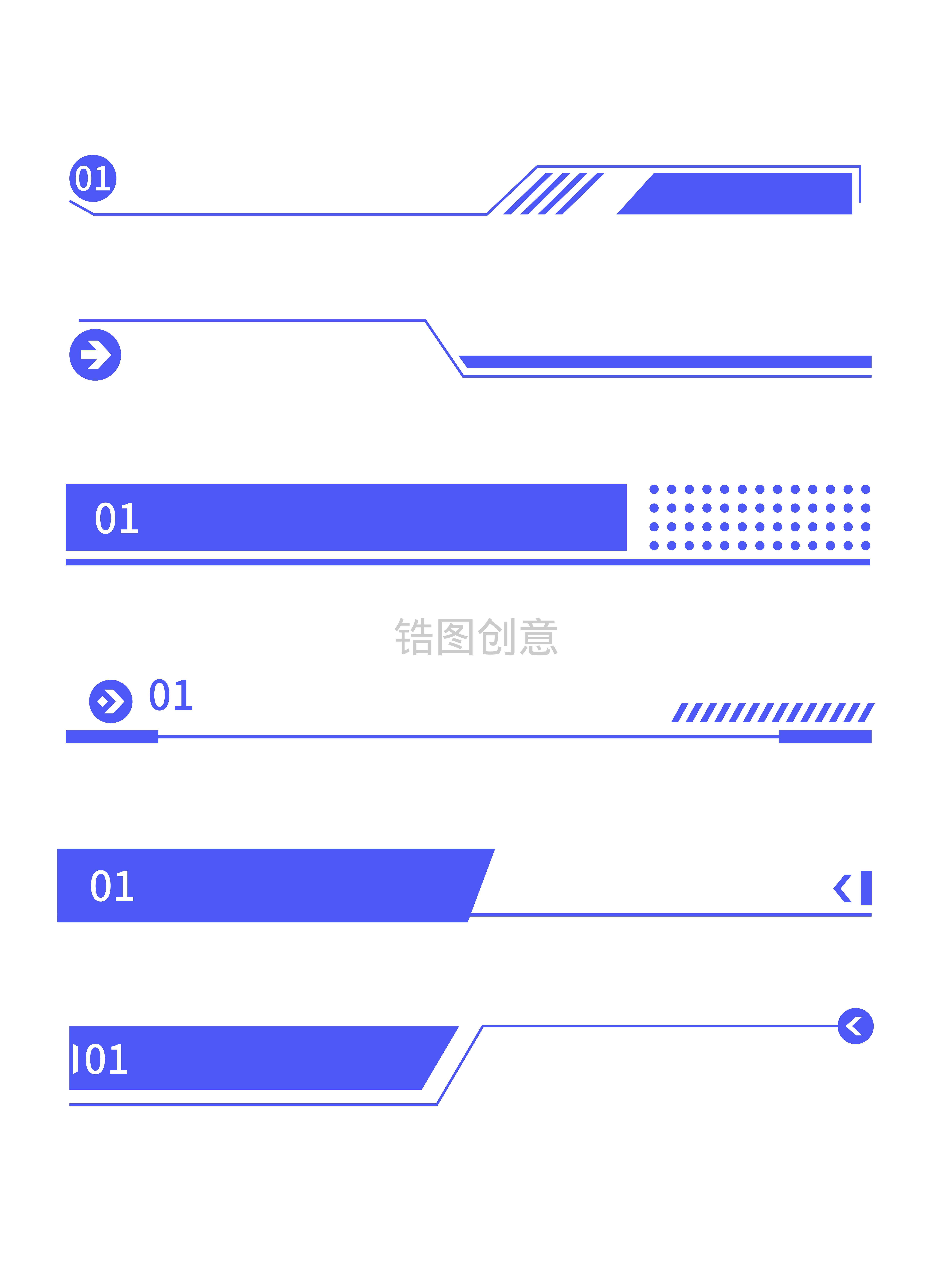 锆图-科技简约边框分割栏标题栏小标题框元素