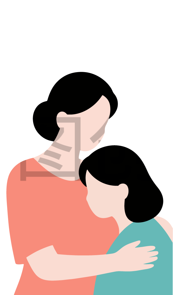 母亲节母女拥抱人物简约插画元素