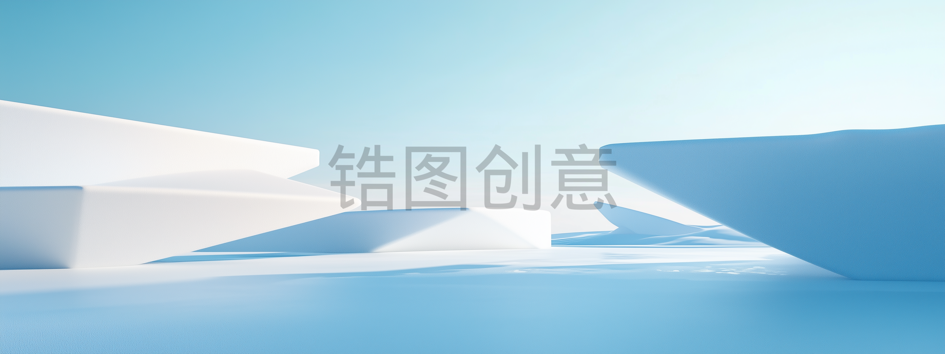蓝色,广角,建筑,空间,场景背景