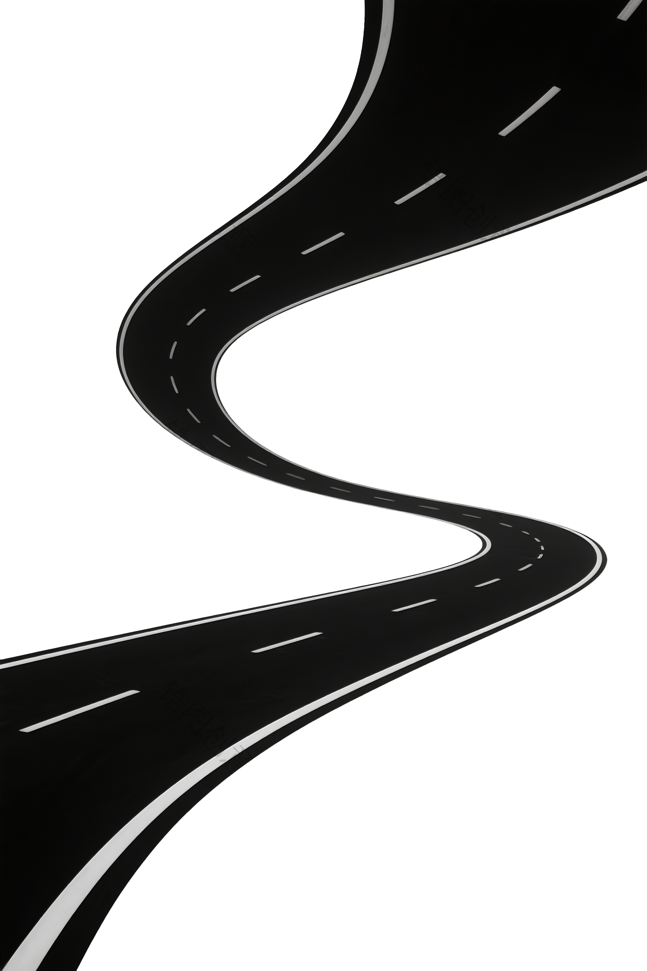 锆图-弯曲路公路交通道路免扣png元素